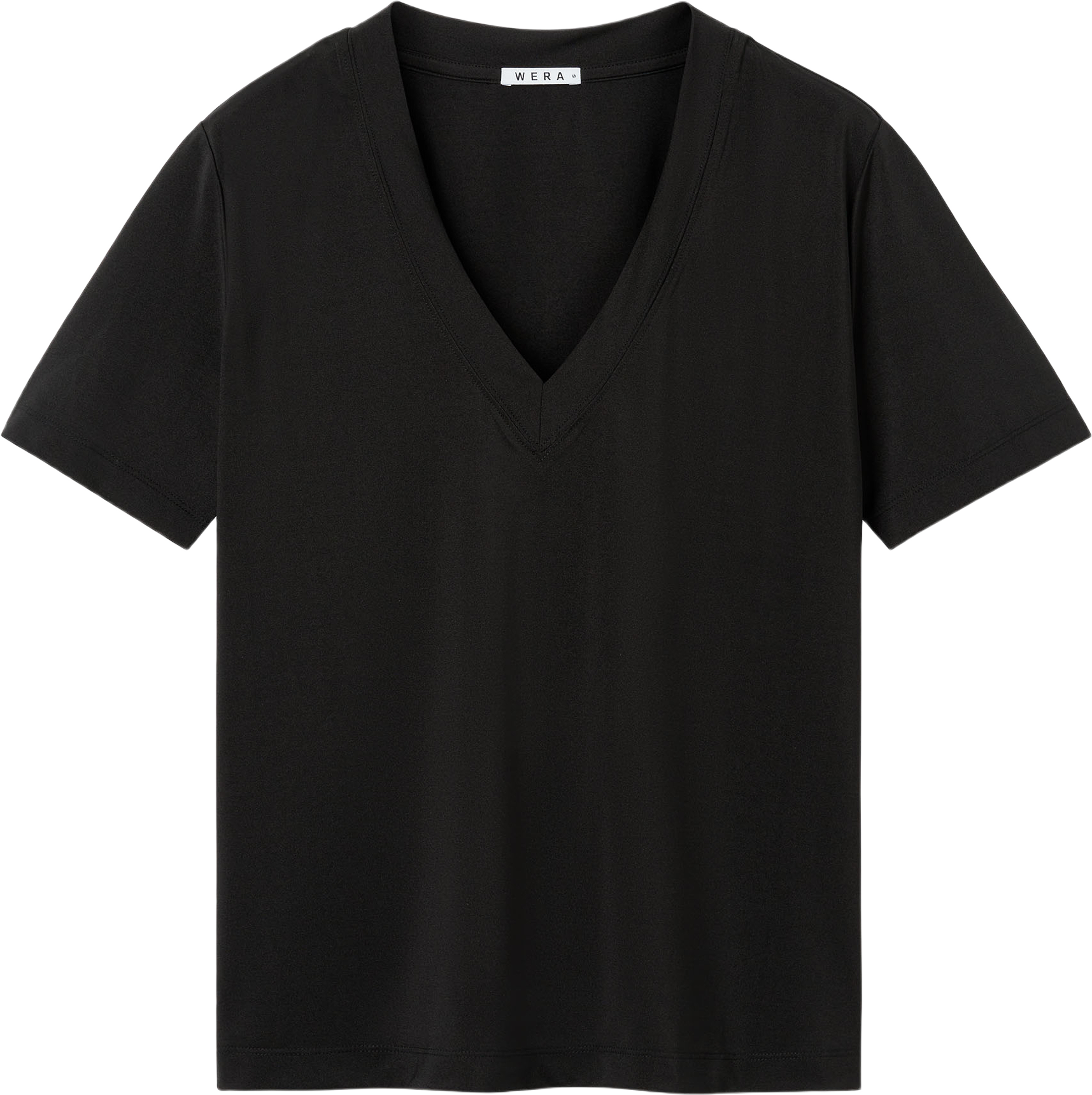 V-ringad T-shirt TOVE, från Wera, i färgen Black. Klicka för att öppna bilden i stort format