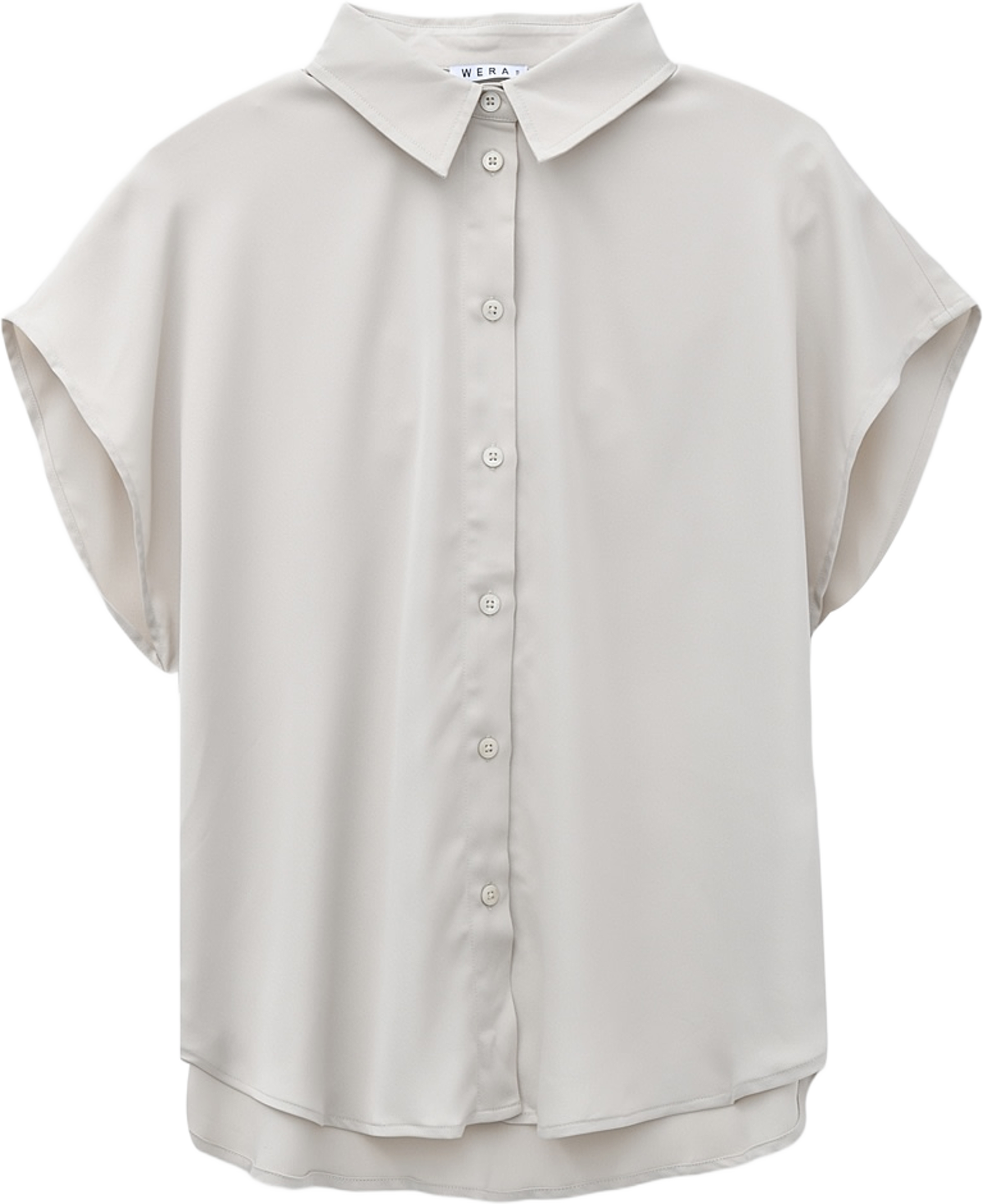 Blus med holkärm LIA, från Wera, i färgen Stone. Klicka för att öppna bilden i stort format