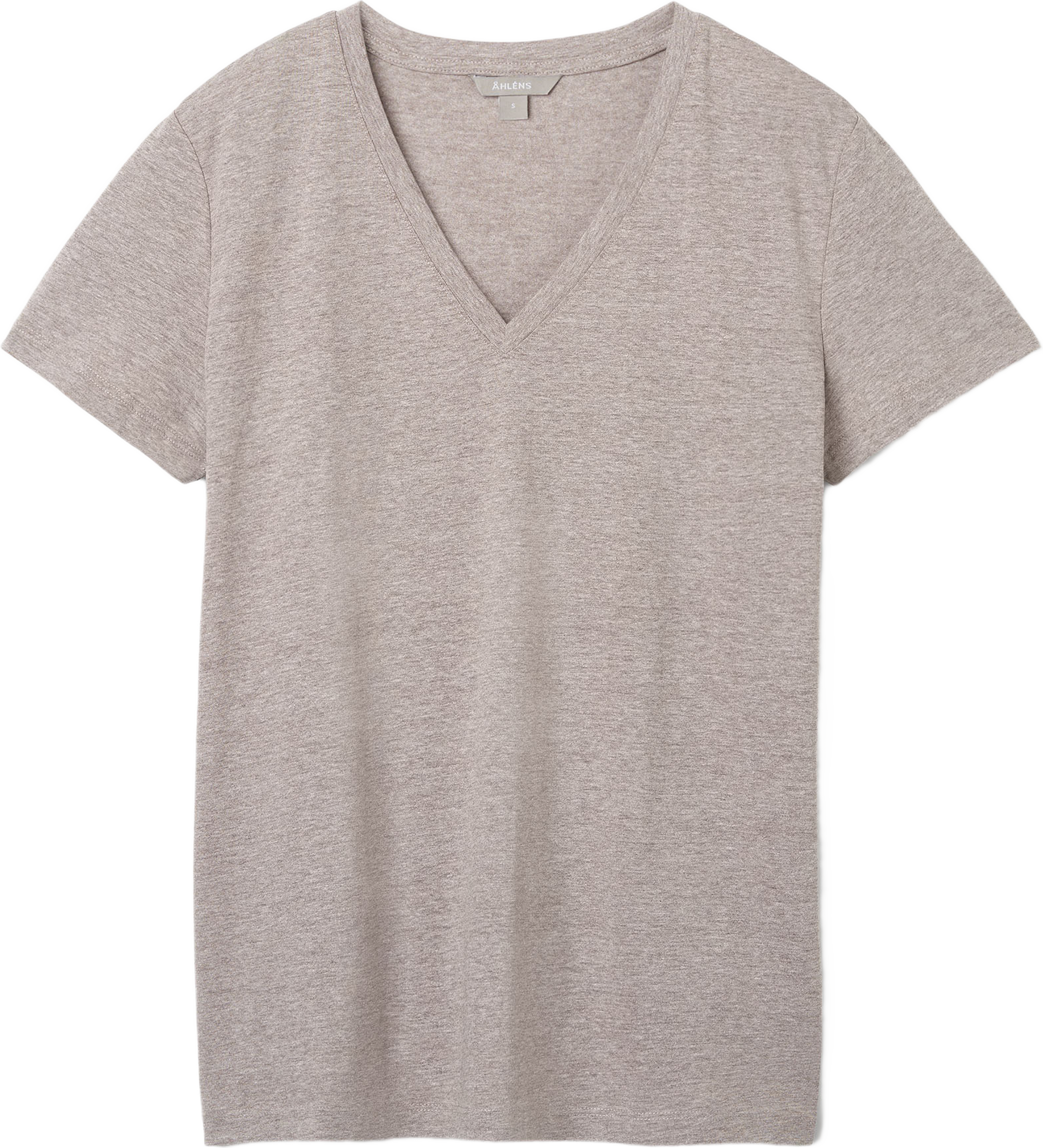 V-ringad t-shirt i ekologisk bomullsmix LENA melange