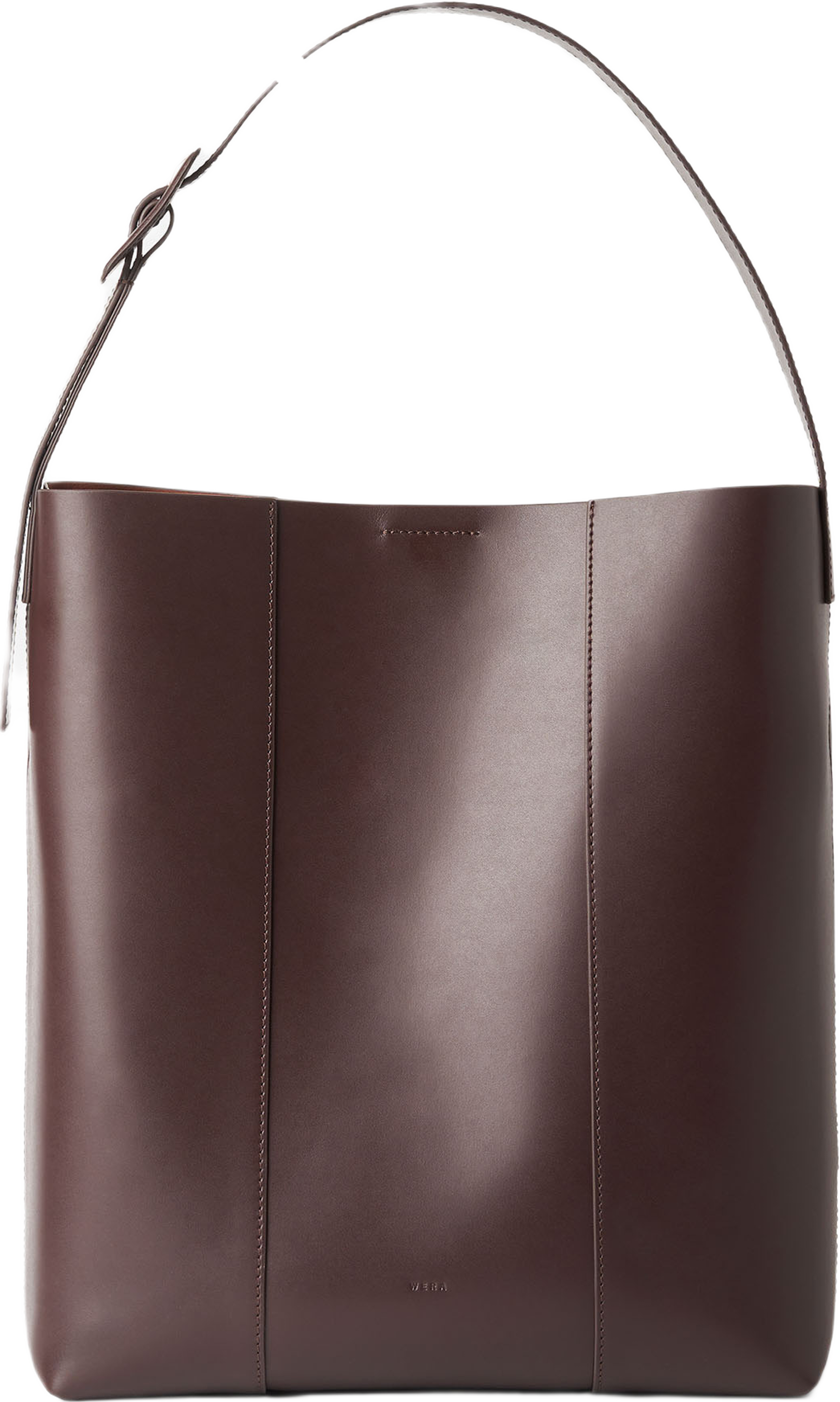 Shopperväska i skinn IRIS, från Wera, i färgen Dk Brown. Klicka för att öppna bilden i stort format