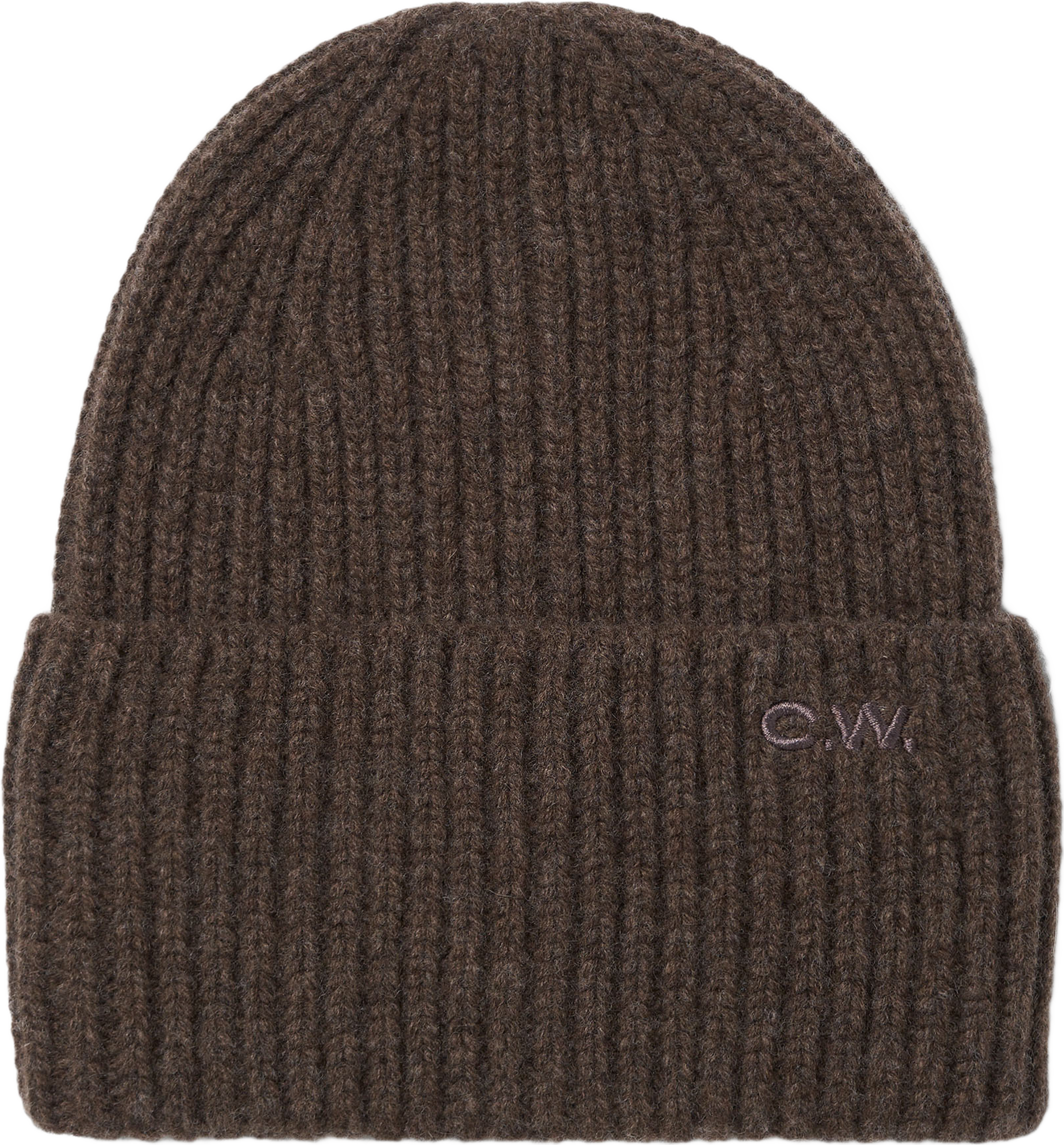 Ribbstickad mössa ELLE, från Carin Wester, i färgen Brown Melange. Klicka för att öppna bilden i stort format