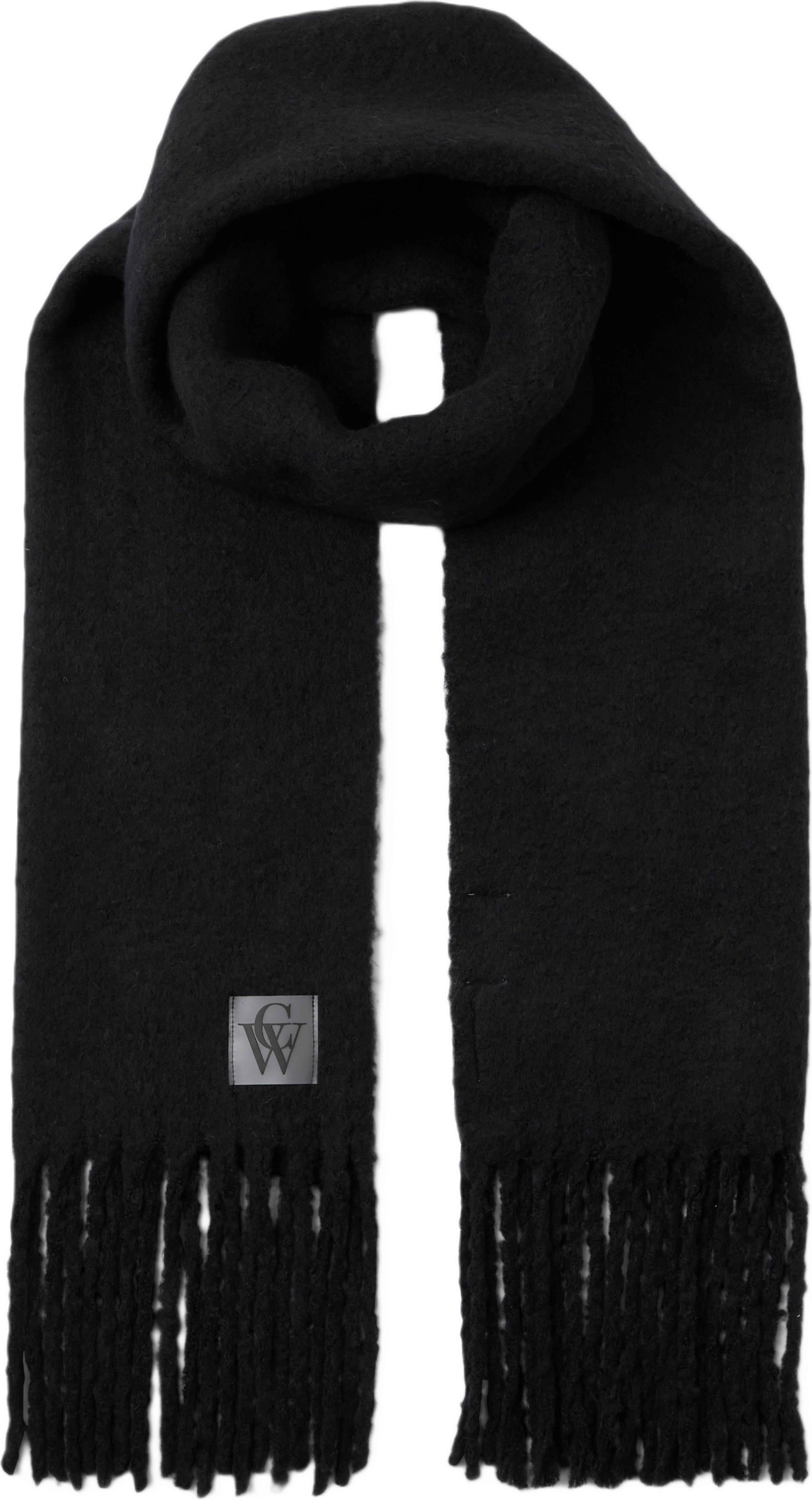Stickad halsduk med fransar ADA, från Carin Wester, i färgen Black.