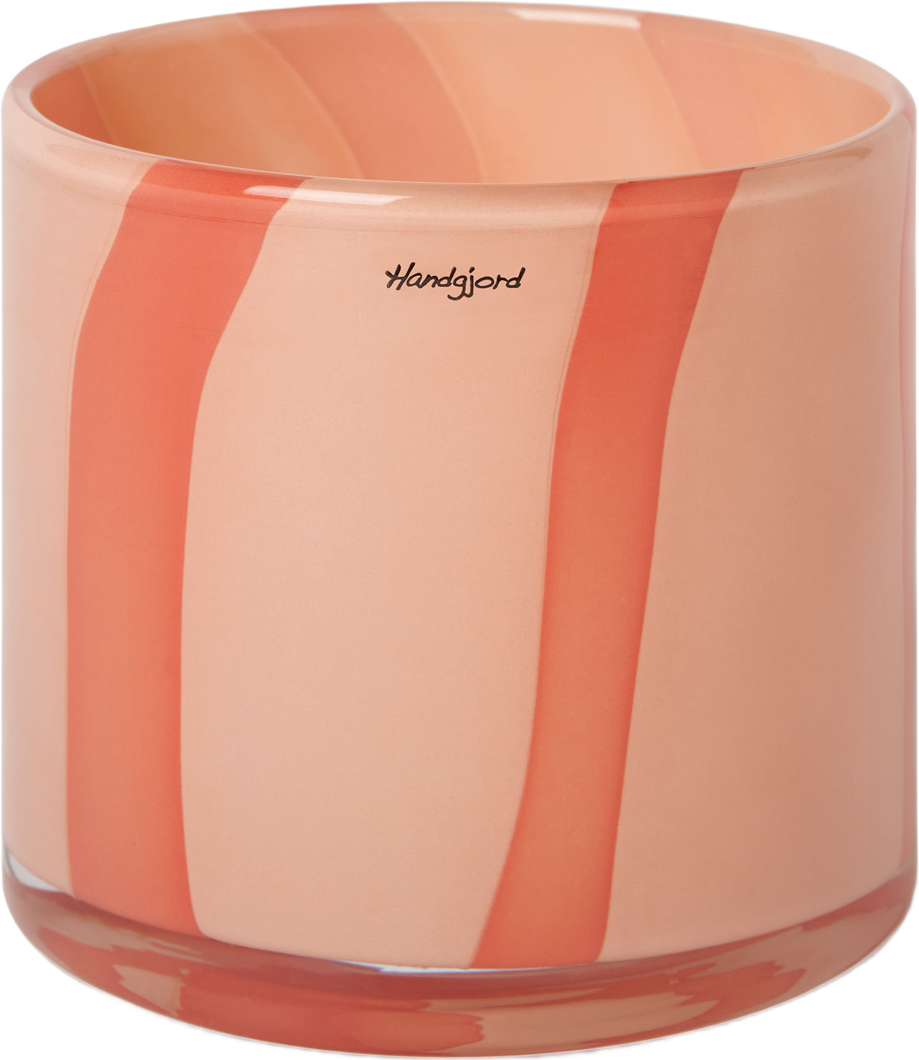Ljuslykta LUMA STRIPE 10 cm, från Åhléns Home, i färgen Pink/Peach. Klicka för att öppna bilden i stort format