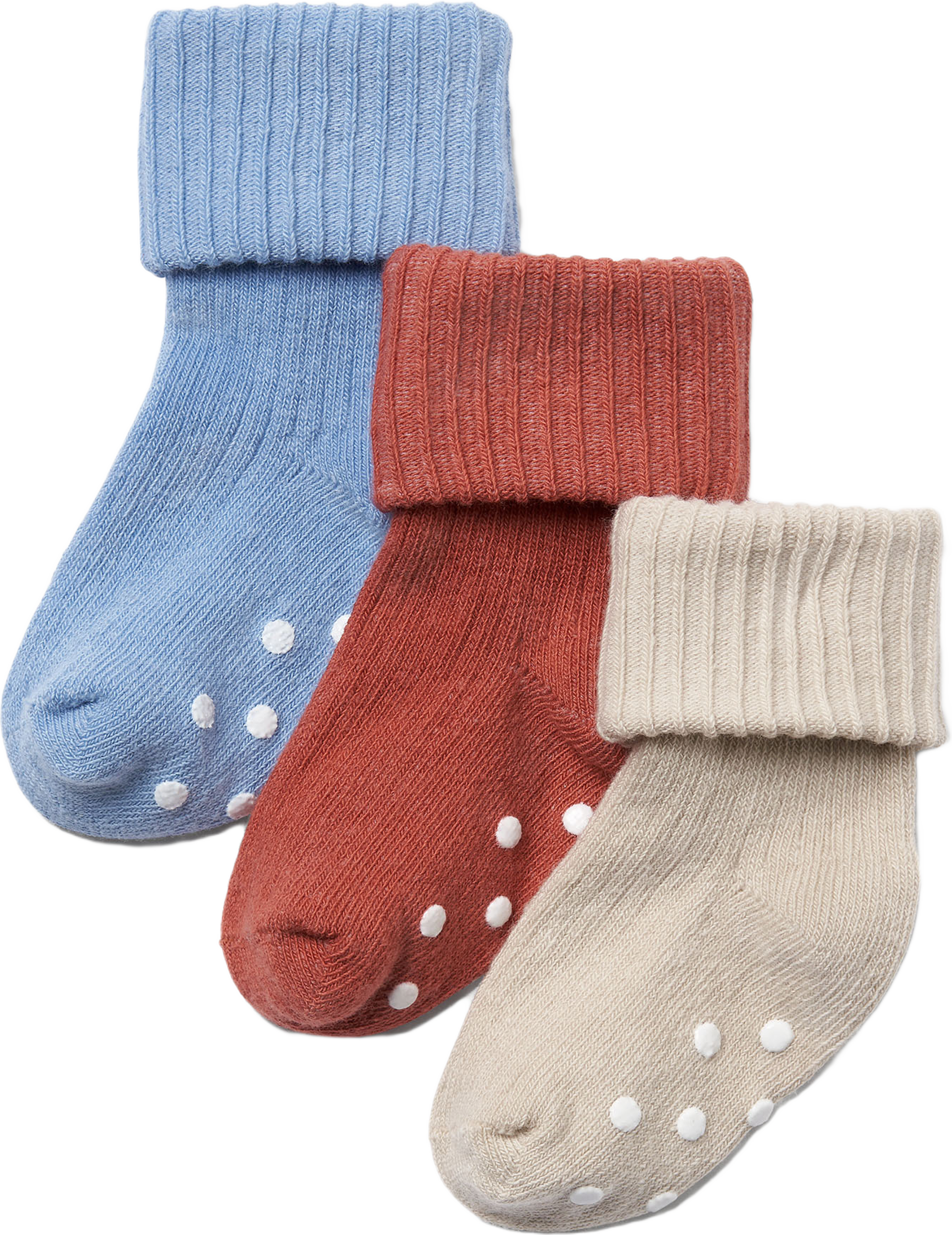 Ribbade strumpor med halkskydd, 3-pack
