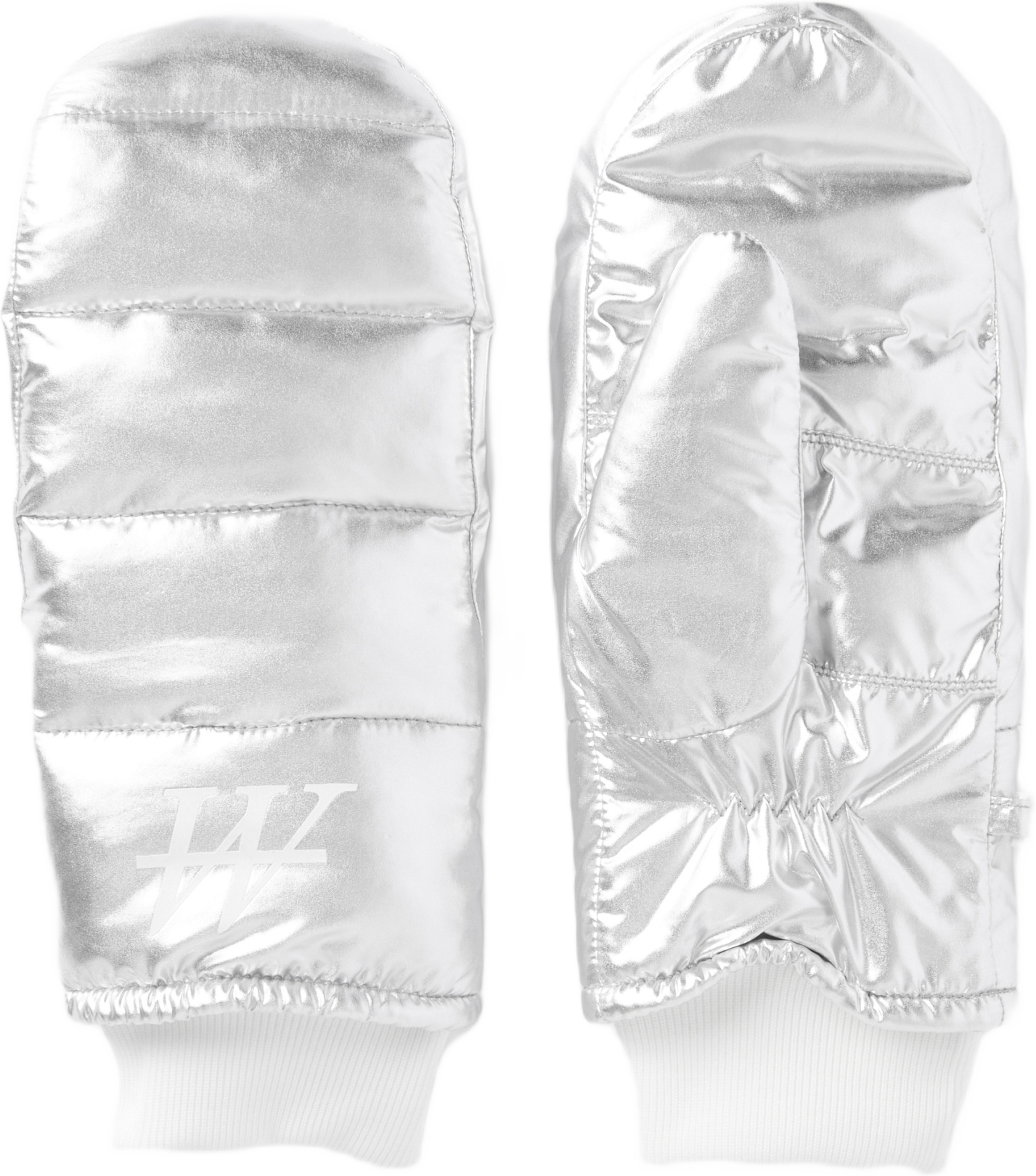 Glansiga skidhandskar, från Carin Wester, i färgen Silver. Klicka för att öppna bilden i stort format