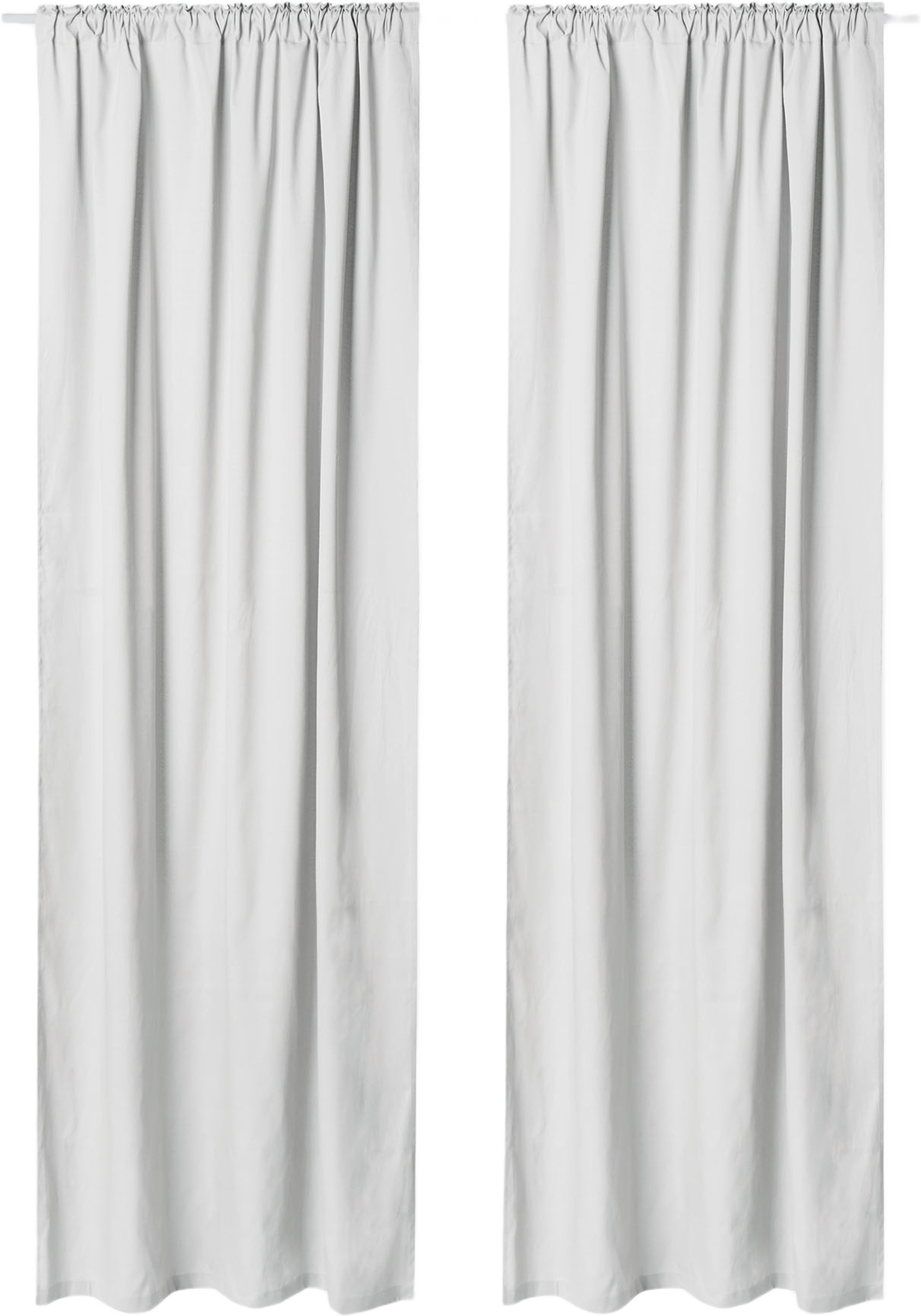 Enfärgad gardin PAULINA 130x250 cm, 2-pack, från Åhléns Home, i färgen Light Grey. Klicka för att öppna bilden i stort format