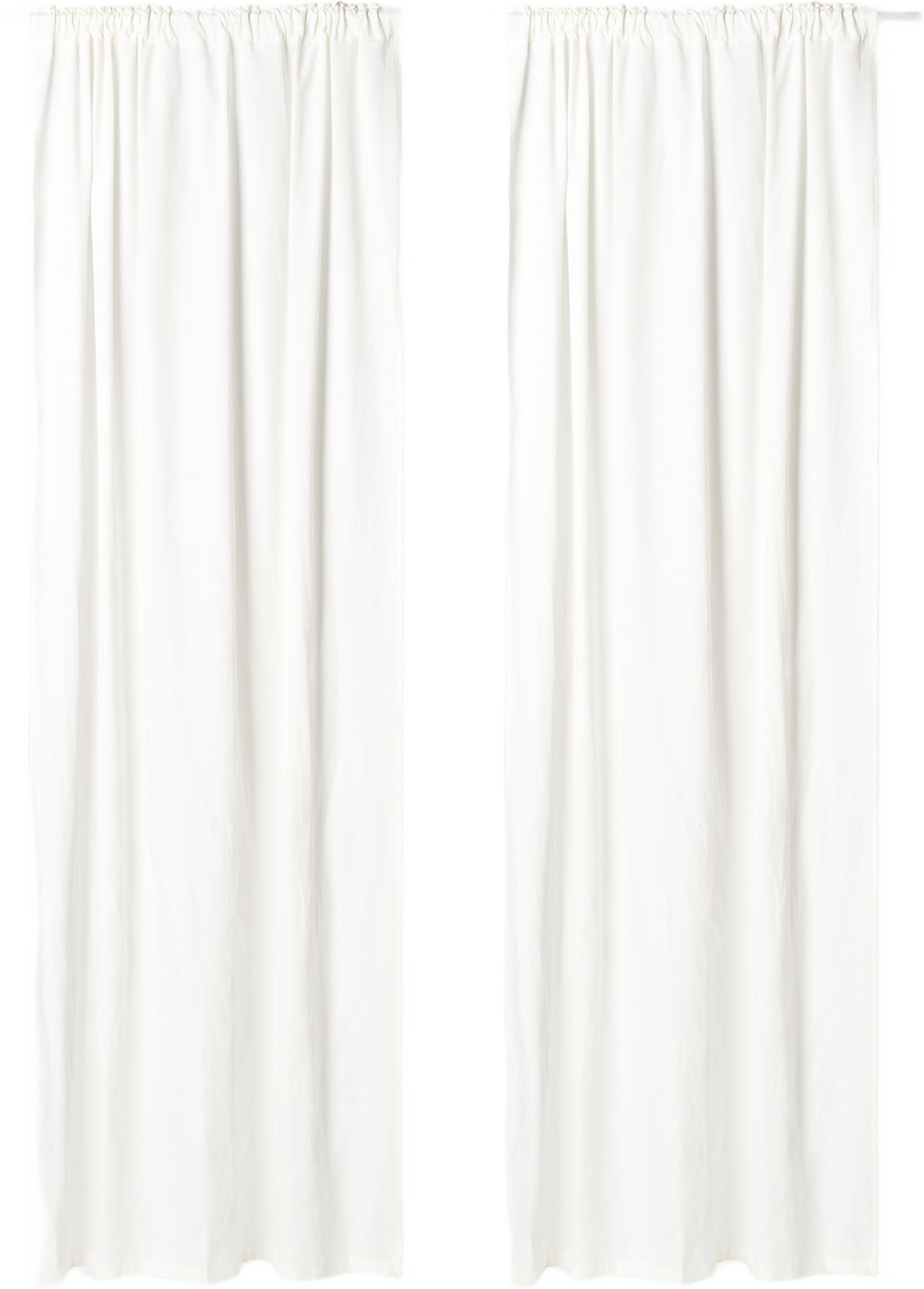 Enfärgad gardin PAULINA 130x250 cm, 2-pack, från Åhléns Home, i färgen Off White. Klicka för att öppna bilden i stort format