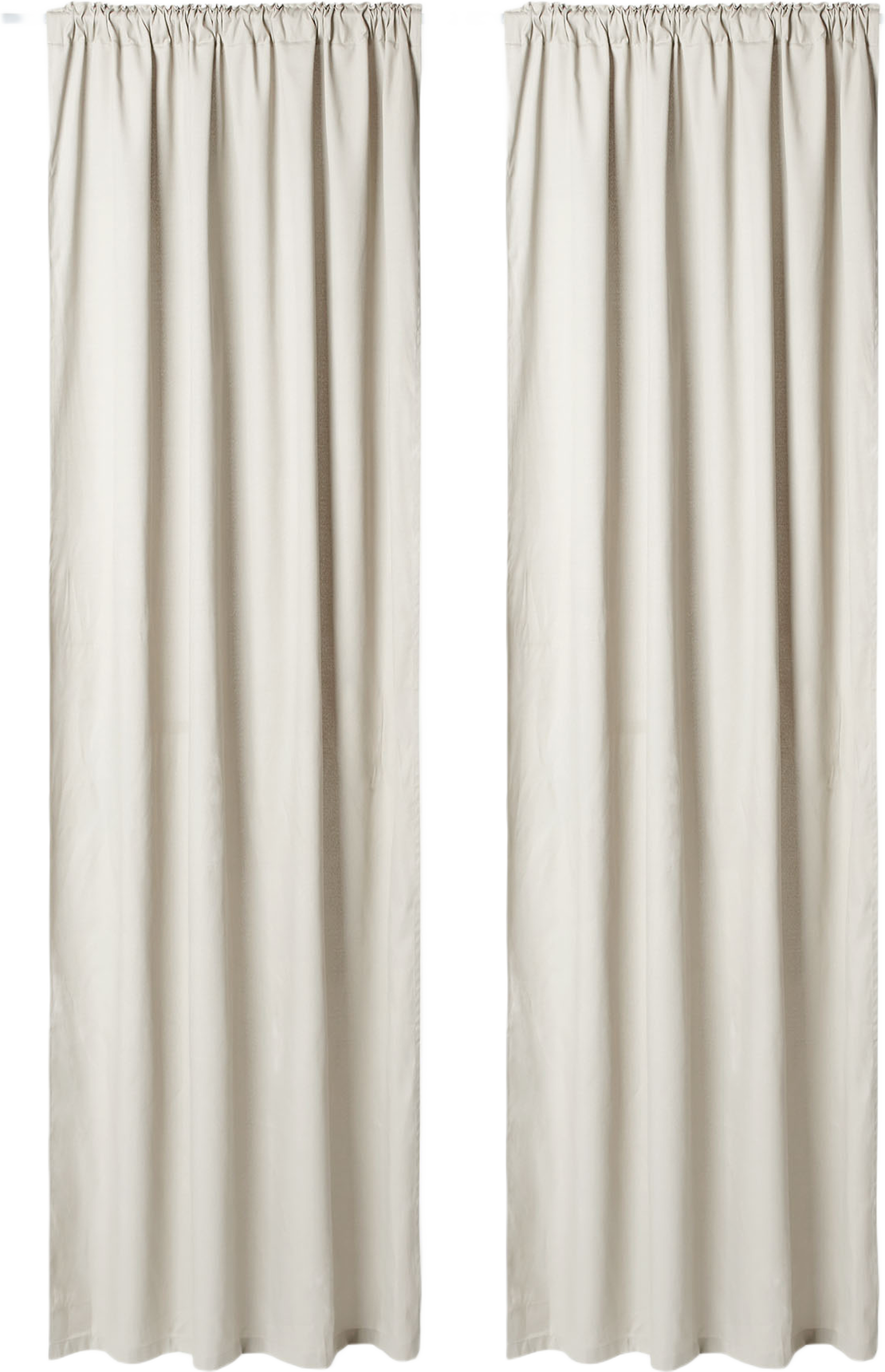 Enfärgad gardin PAULINA 130x250 cm, 2-pack, från Åhléns Home, i färgen Beige. Klicka för att öppna bilden i stort format