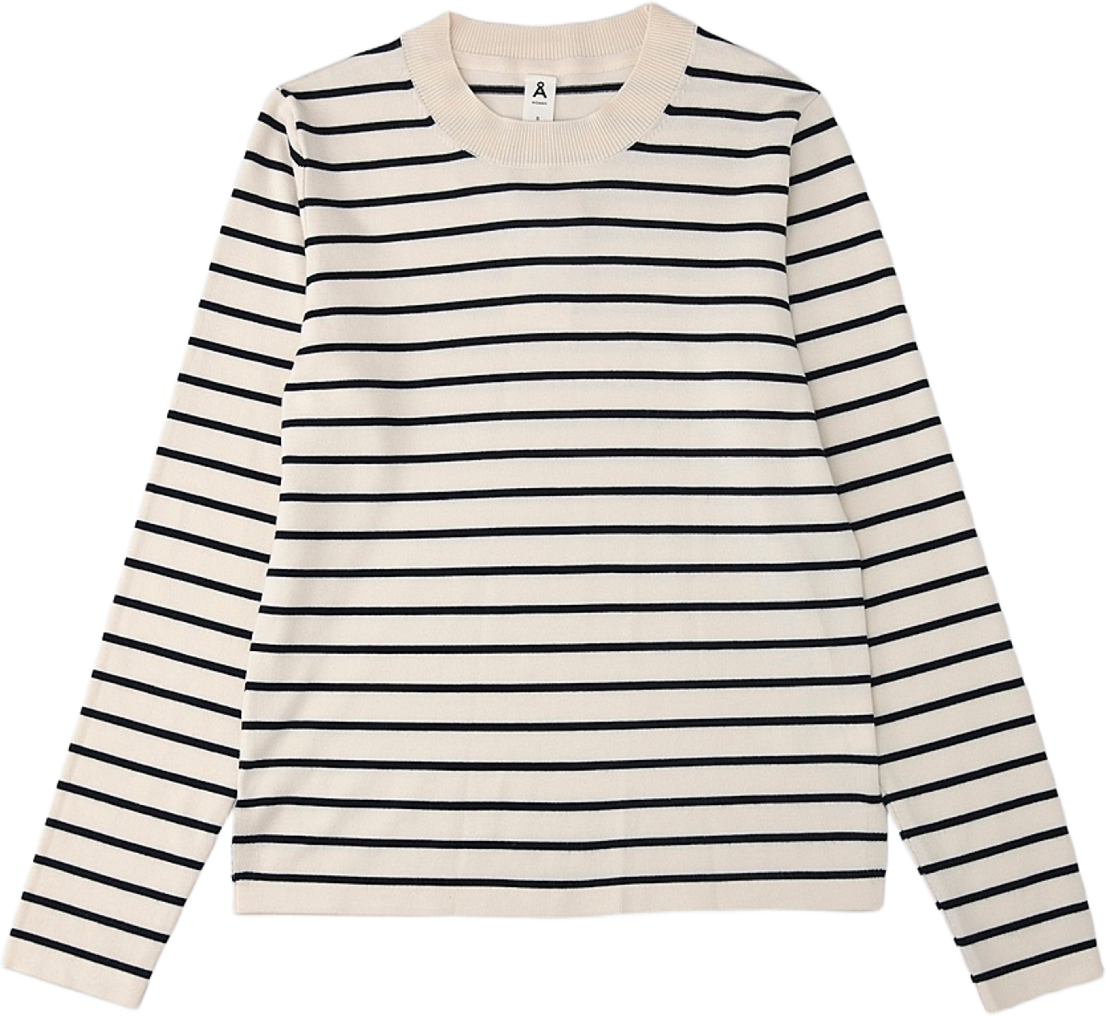 Stickad tröja ASTRID, från Å WOMAN, i färgen Navy Stripe. Klicka för att öppna bilden i stort format