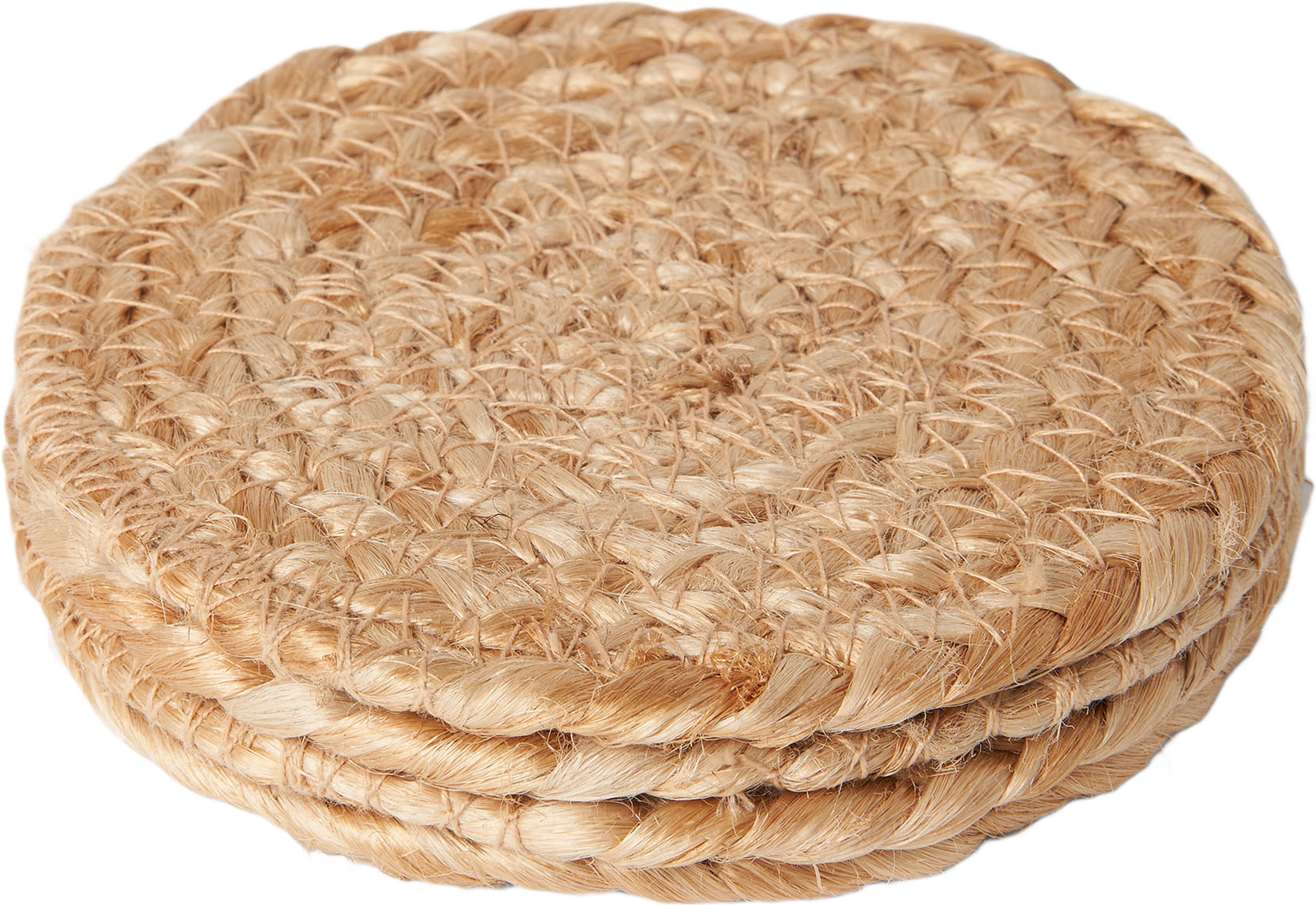Glasunderlägg i jute NATURE, 4-pack