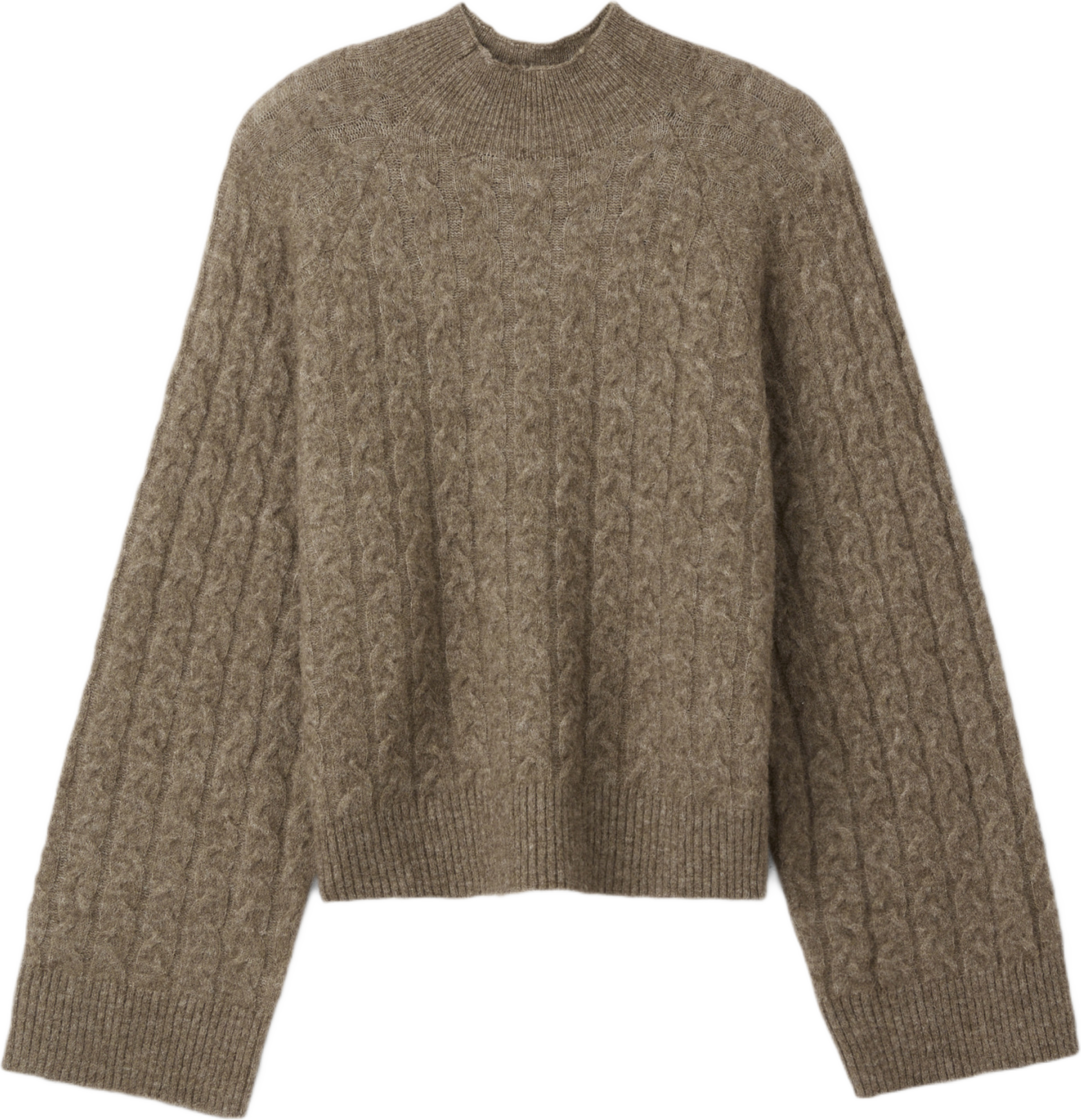 Kabelstickad tröja BIARRITZ, från Carin Wester, i färgen Mole melange. Klicka för att öppna bilden i stort format