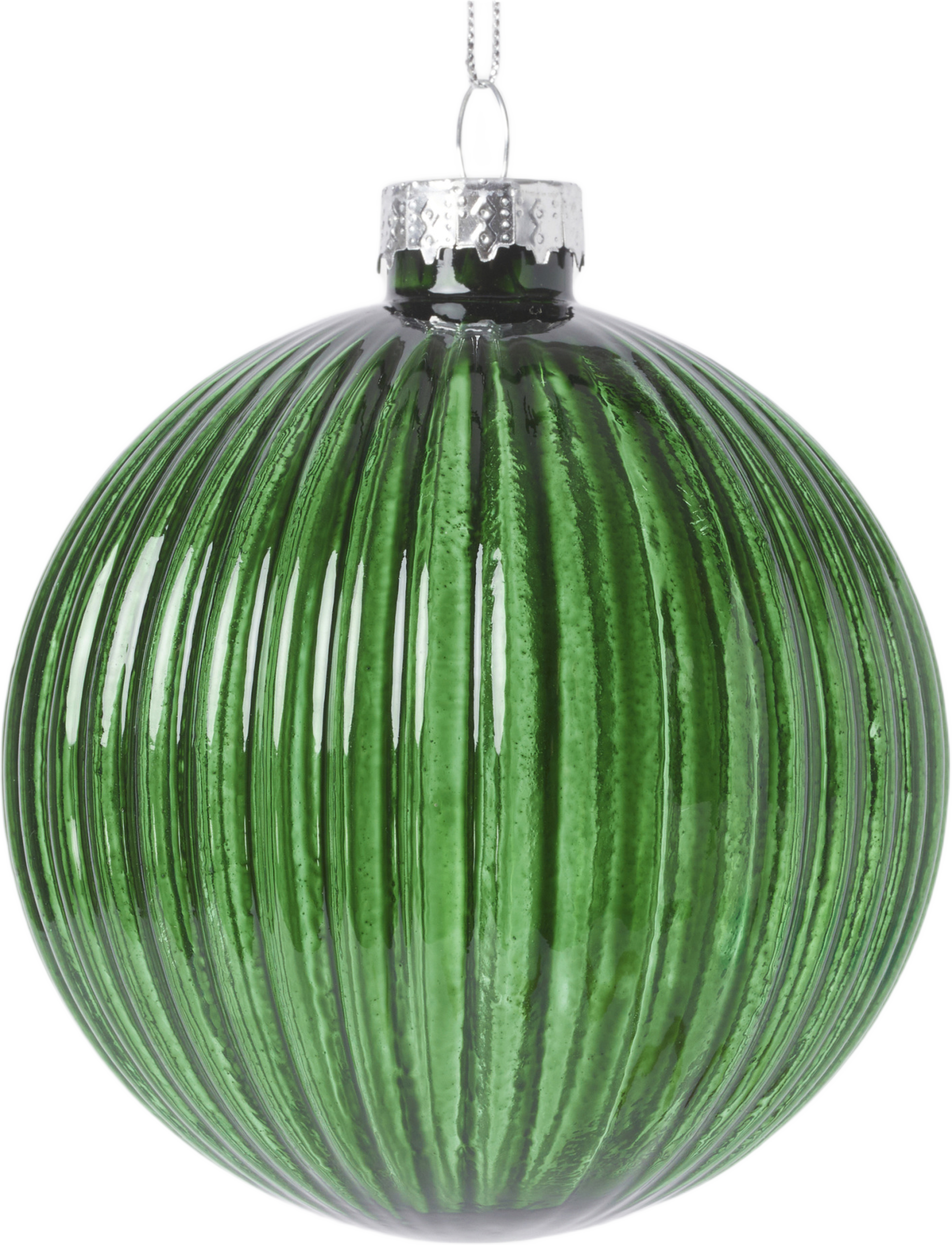 Julgranskula i glas RILLS 8 cm, från Åhléns Home, i färgen Green. Klicka för att öppna bilden i stort format