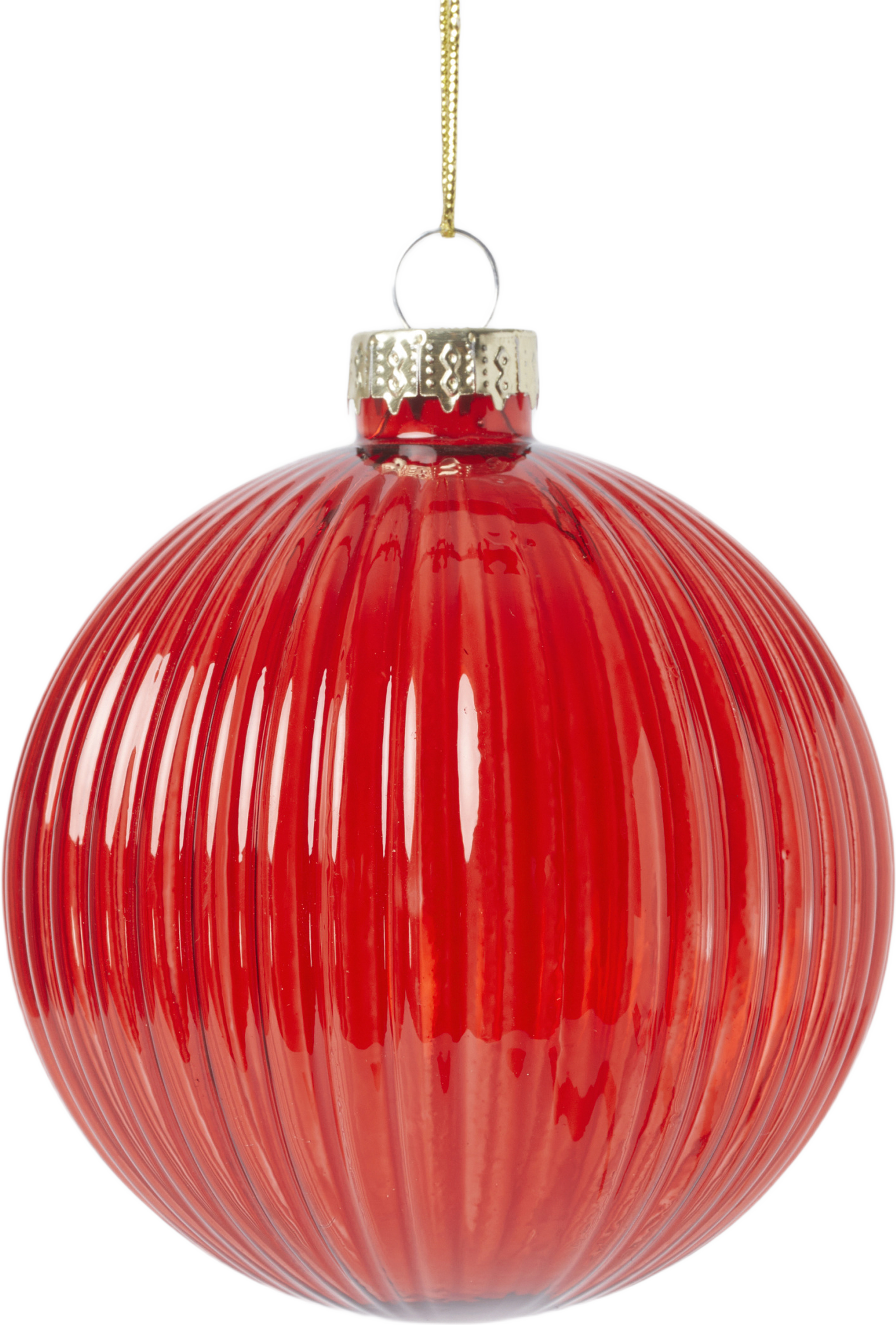Julgranskula i glas RILLS 8 cm, från Åhléns Home, i färgen Red. Klicka för att öppna bilden i stort format