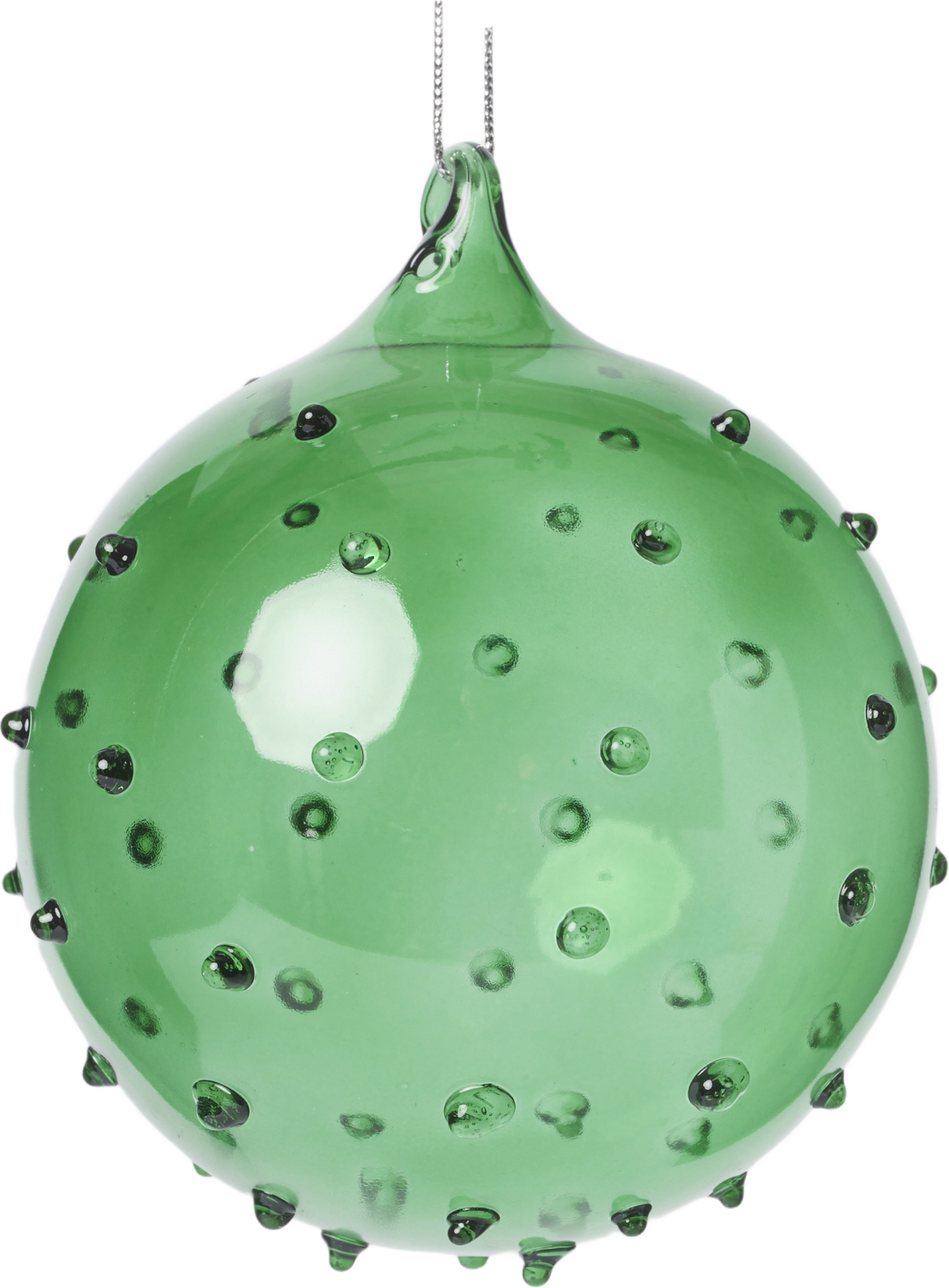 Julgranskula i glas SPIKY 8 cm, från Åhléns Home, i färgen Green. Klicka för att öppna bilden i stort format
