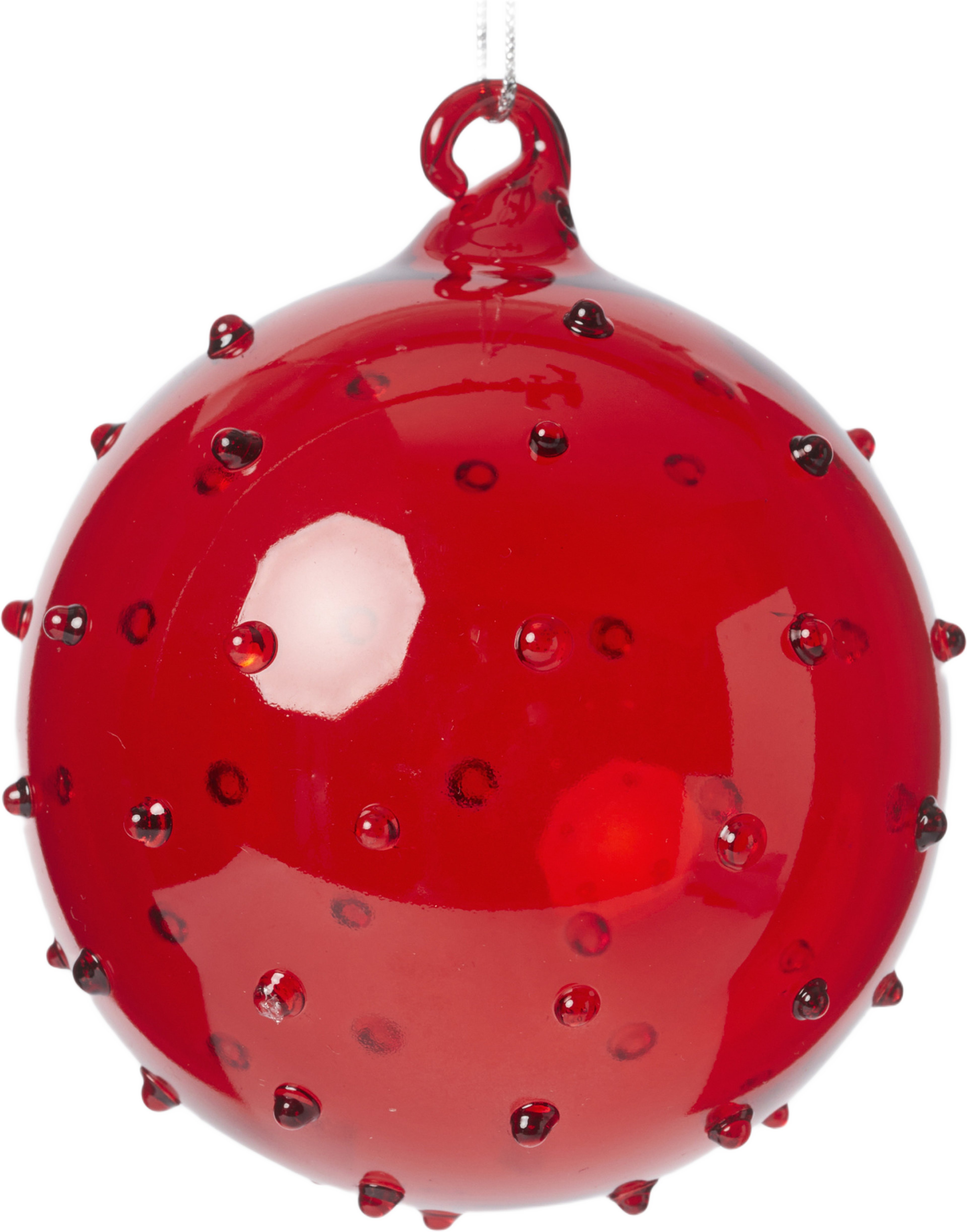 Julgranskula i glas SPIKY 8 cm, från Åhléns Home, i färgen Red. Klicka för att öppna bilden i stort format