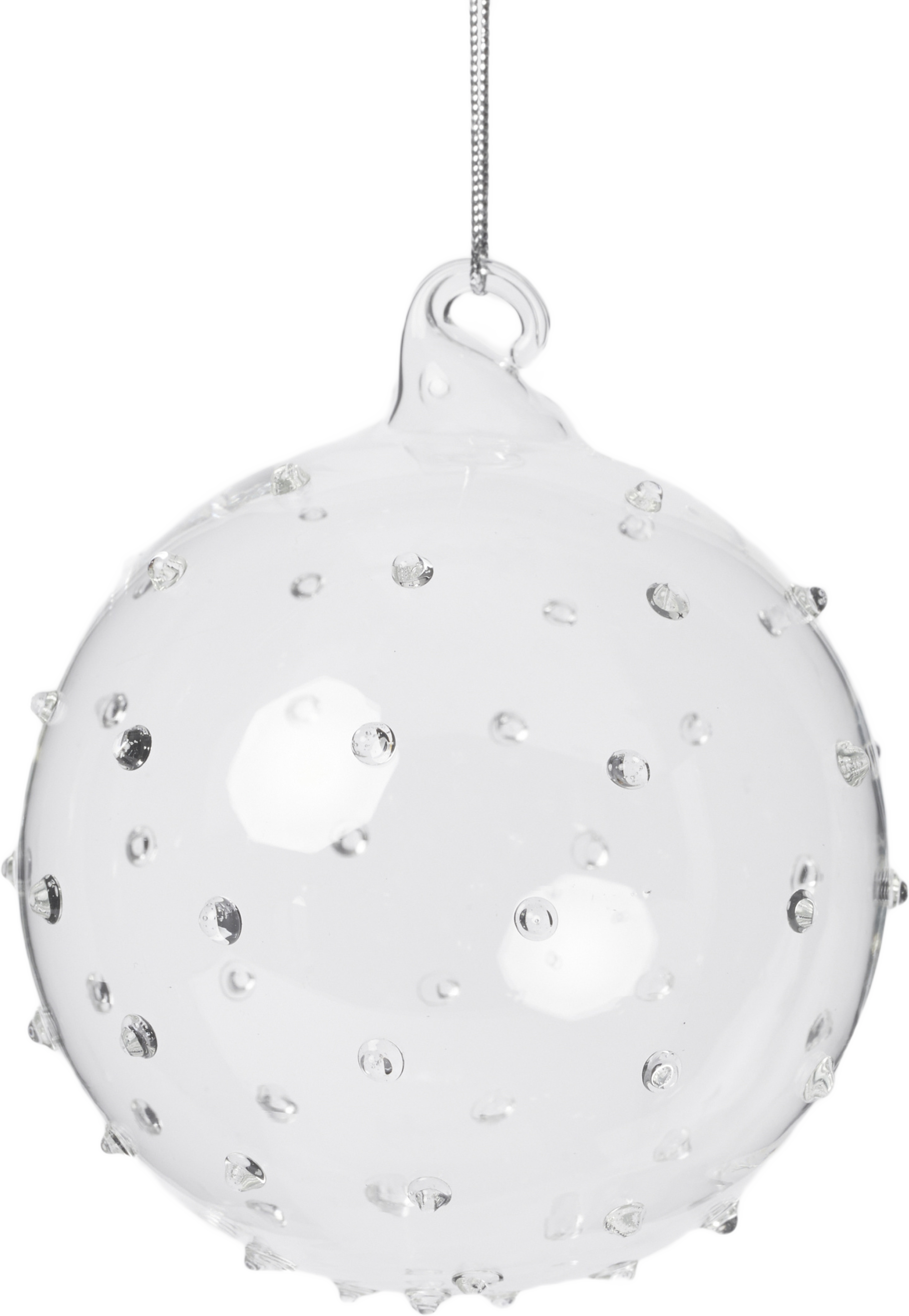 Julgranskula i glas SPIKY 8 cm, från Åhléns Home, i färgen Transparent. Klicka för att öppna bilden i stort format