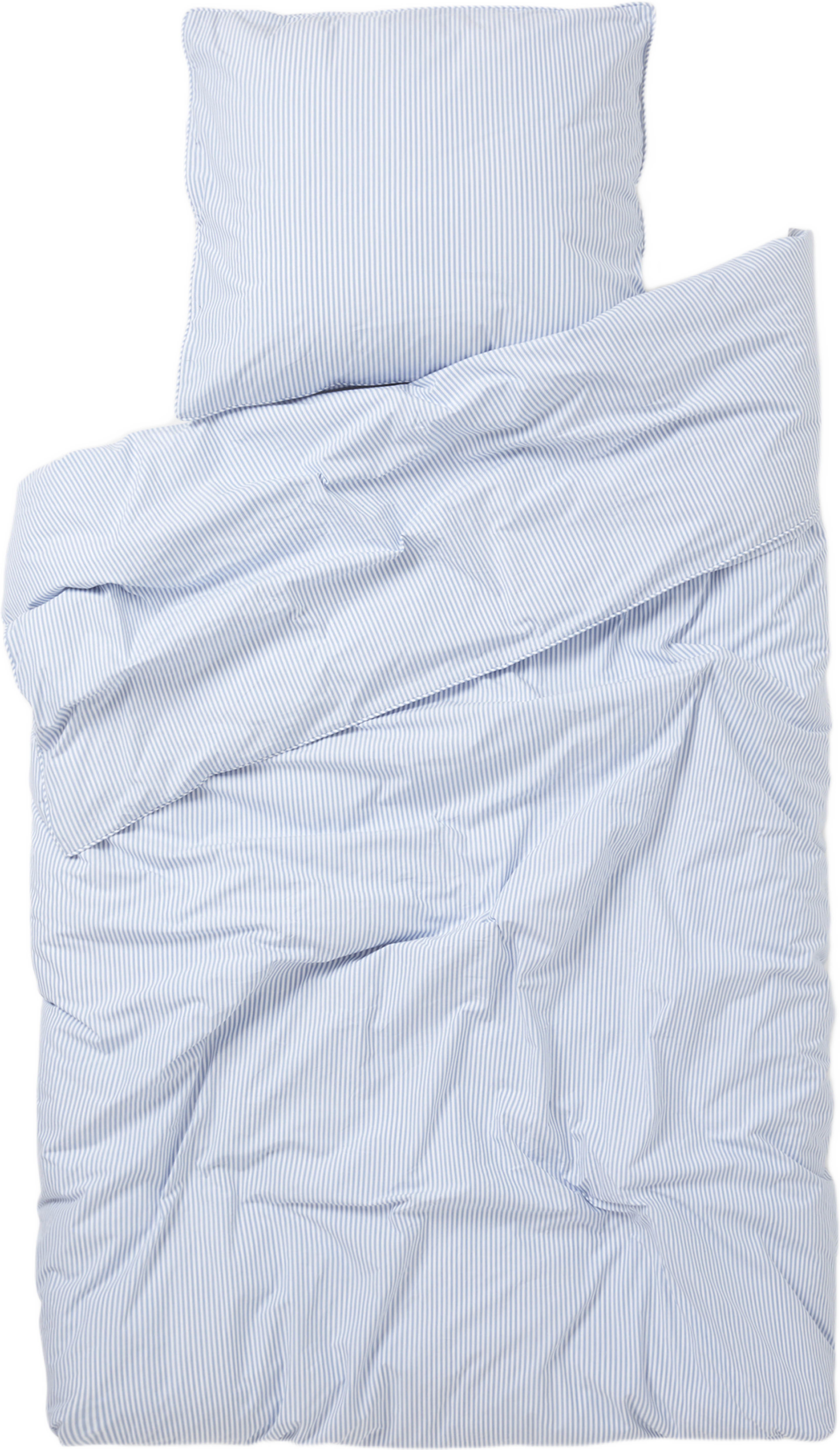 Randigt bäddset i percale 150x210 cm
