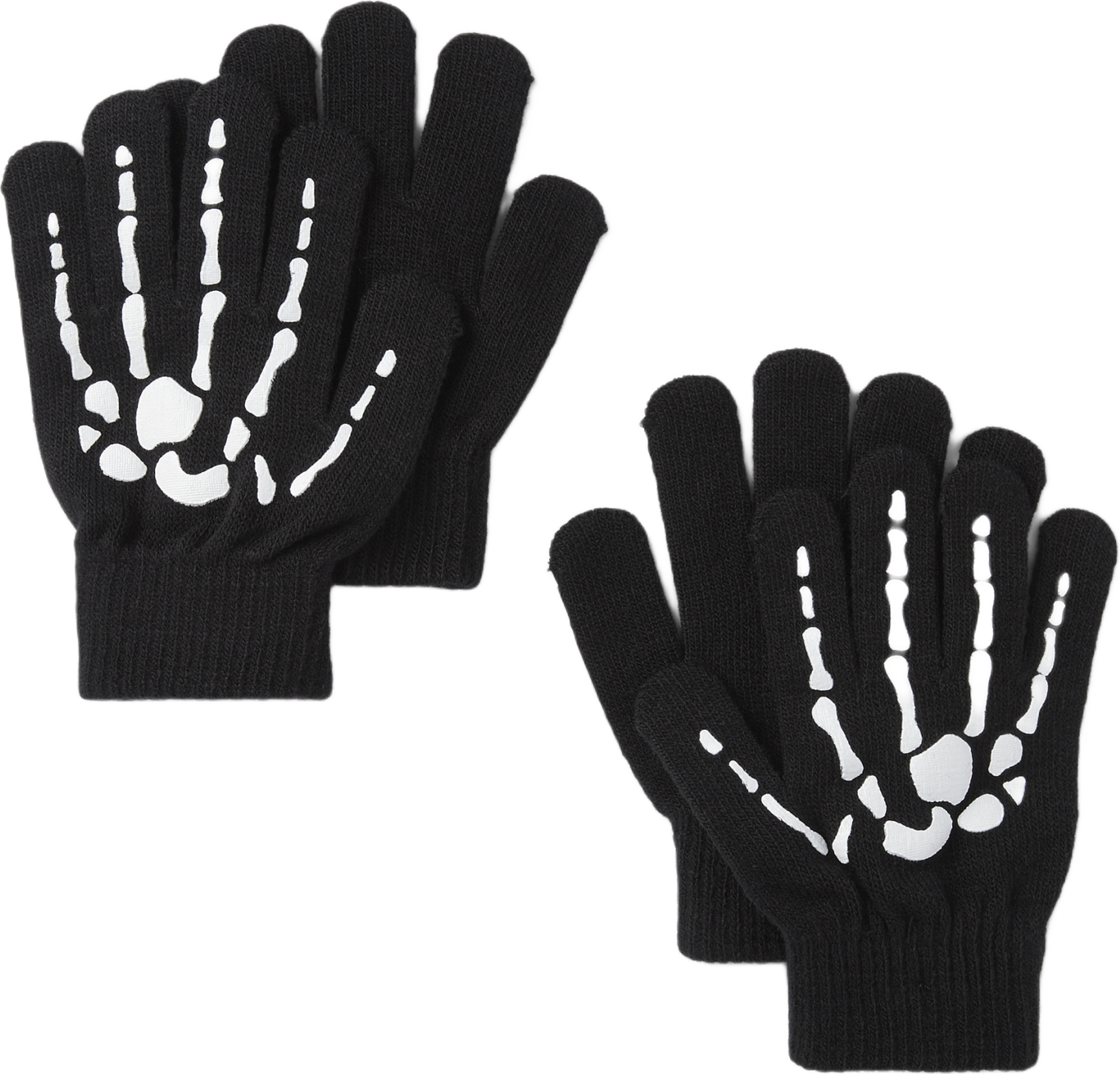 Självlysande fingervantar SKELETON, 2-pack