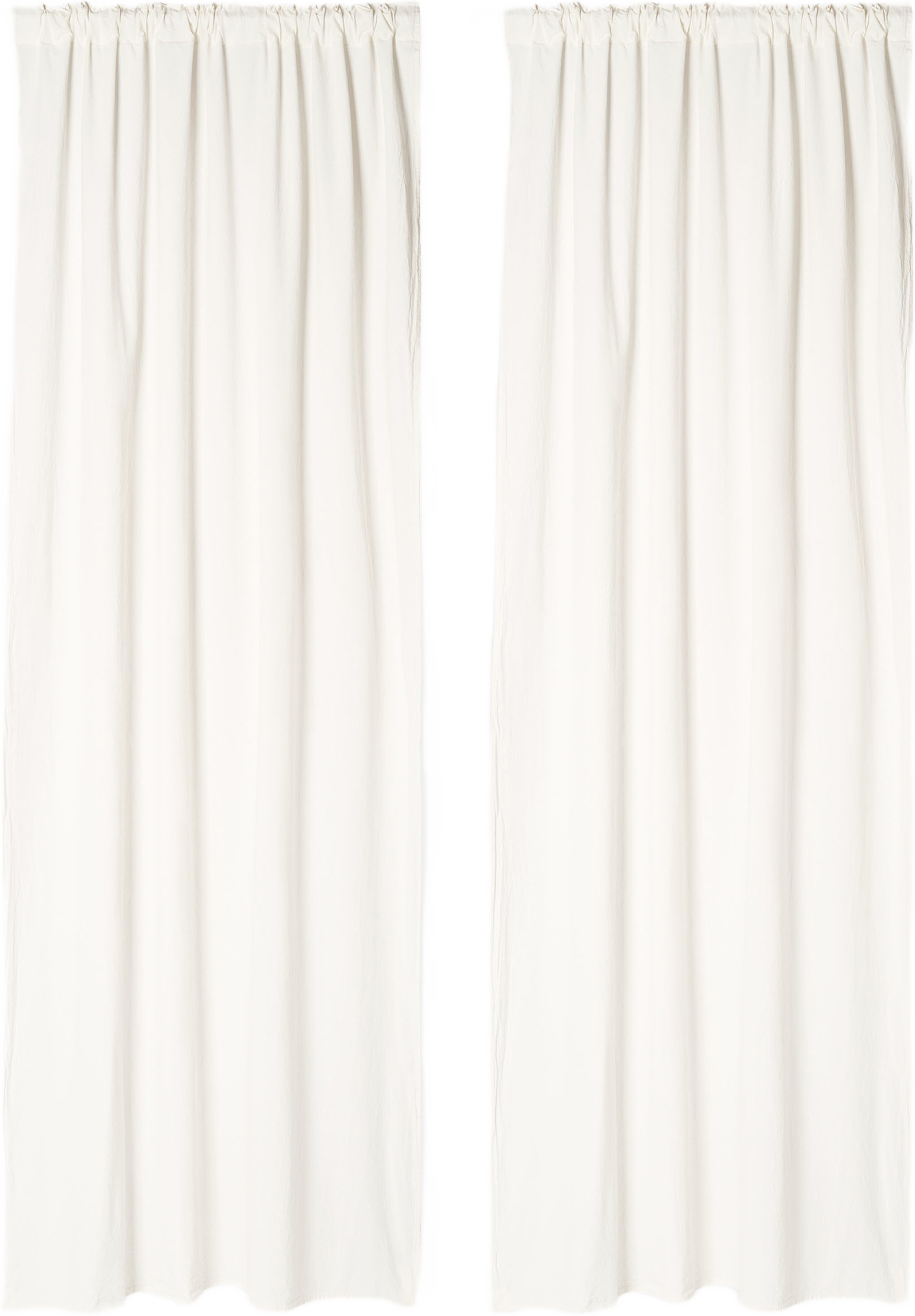 Gardin i krinklad bomull MAJKEN 140x250 cm, 2-pack