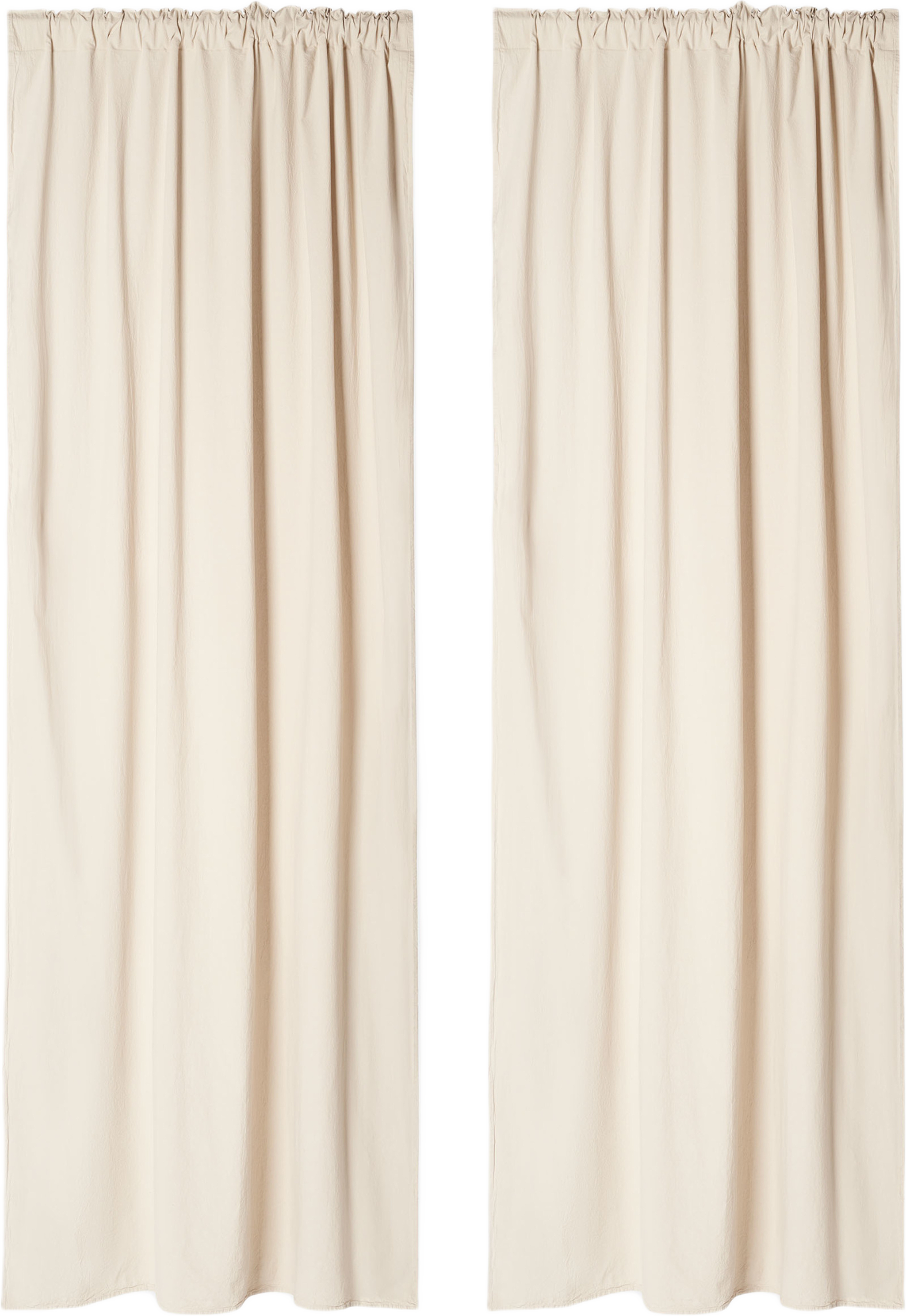 Gardin i krinklad bomull MAJKEN 140x300 cm, 2-pack
