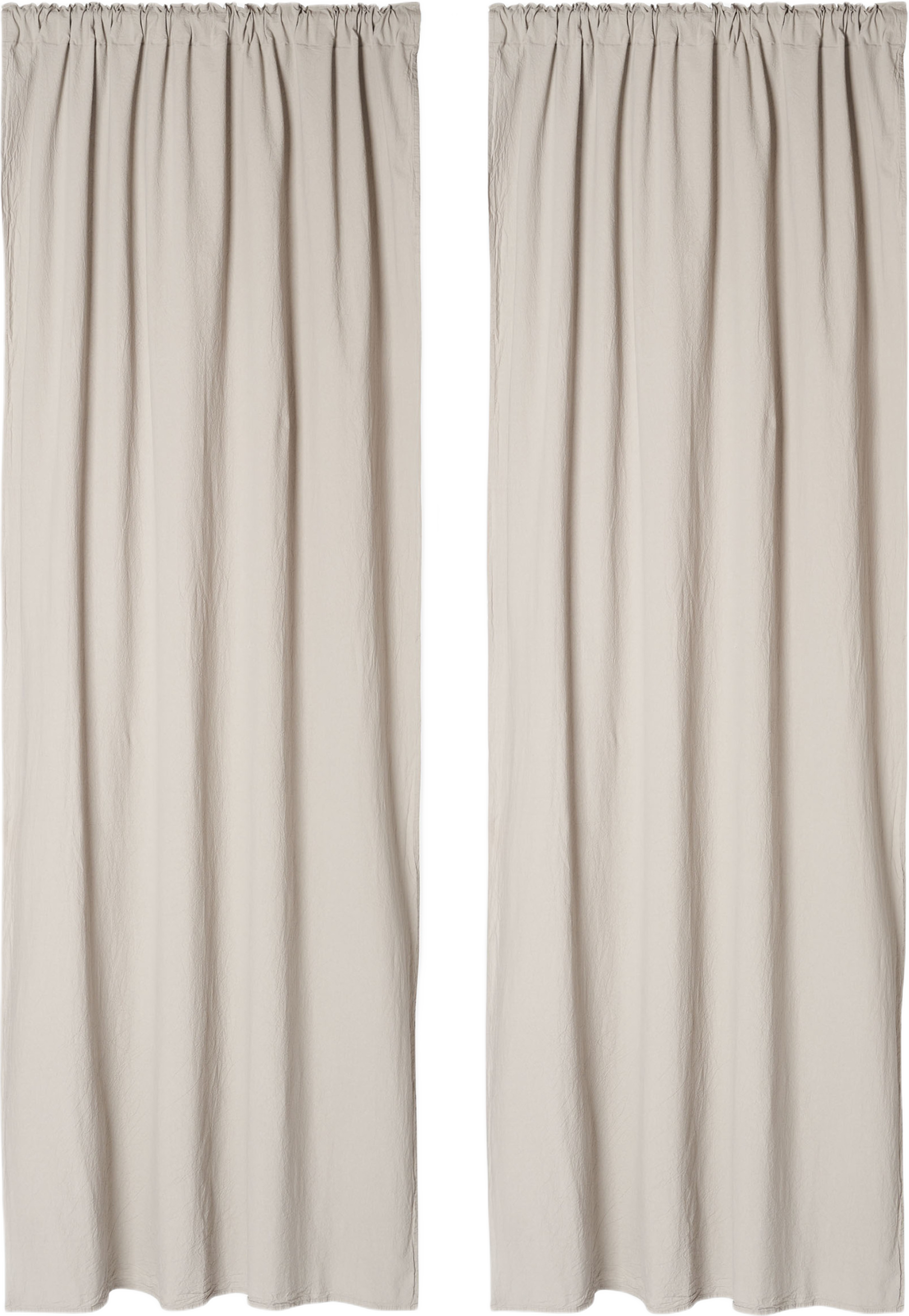 Gardin i krinklad bomull MAJKEN 140x300 cm, 2-pack