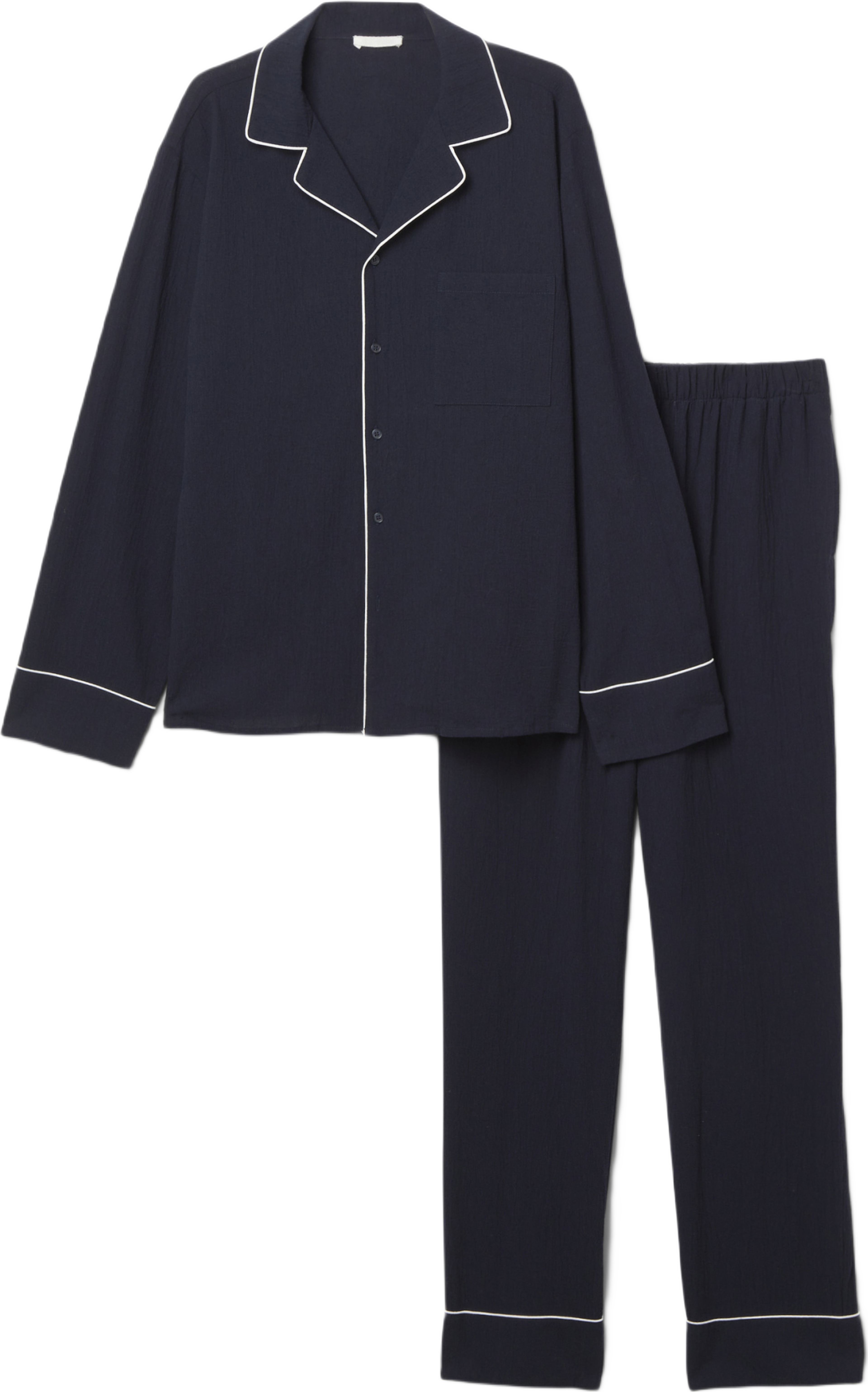 Poplinpyjamas med kontrastkant