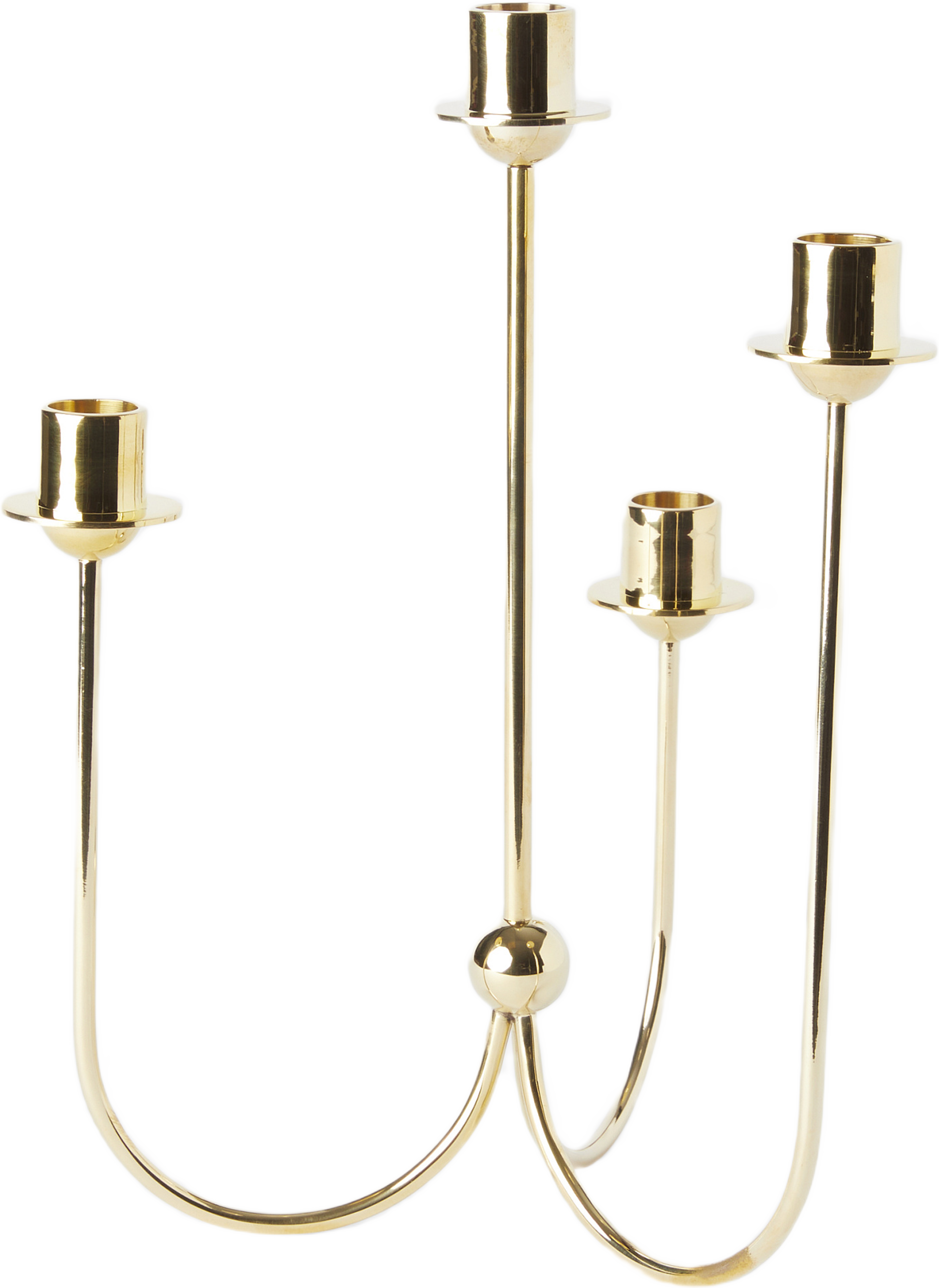 Ljusstake i mässing 4 ljus