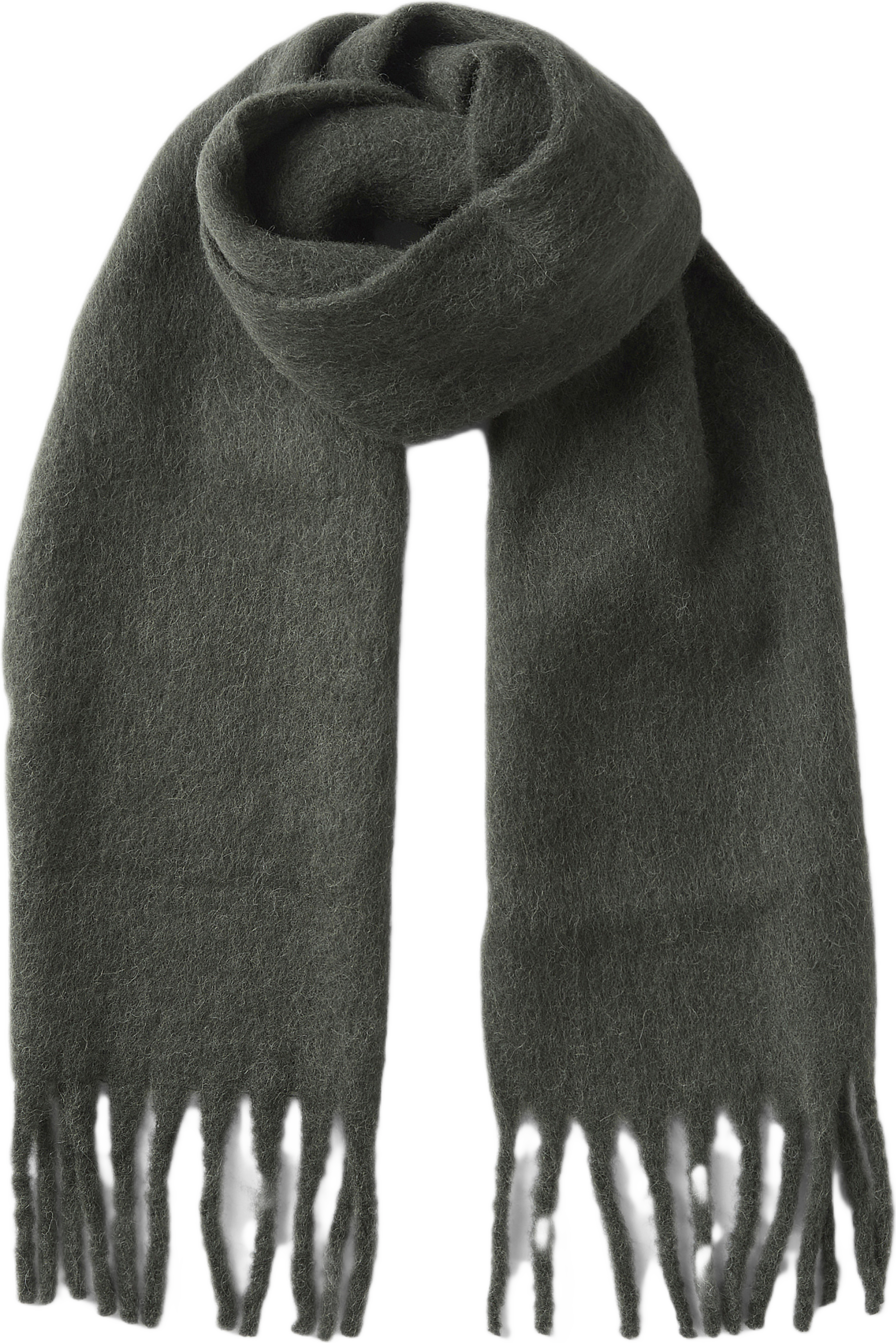 Enfärgad ullhalsduk MOSS, från Wera, i färgen Dark Green. Klicka för att öppna bilden i stort format