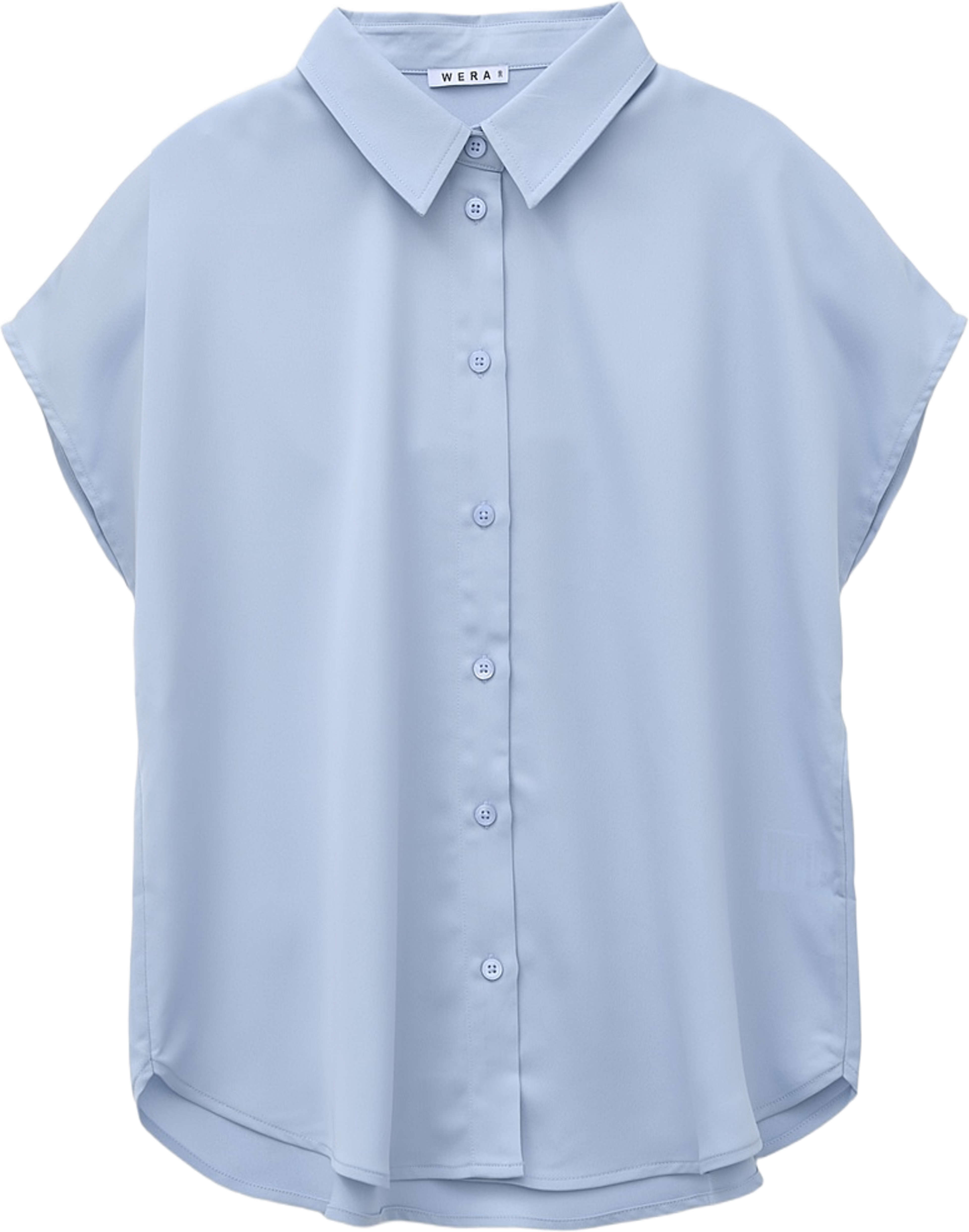 Blus med holkärm LIA, från Wera, i färgen Blue. Klicka för att öppna bilden i stort format