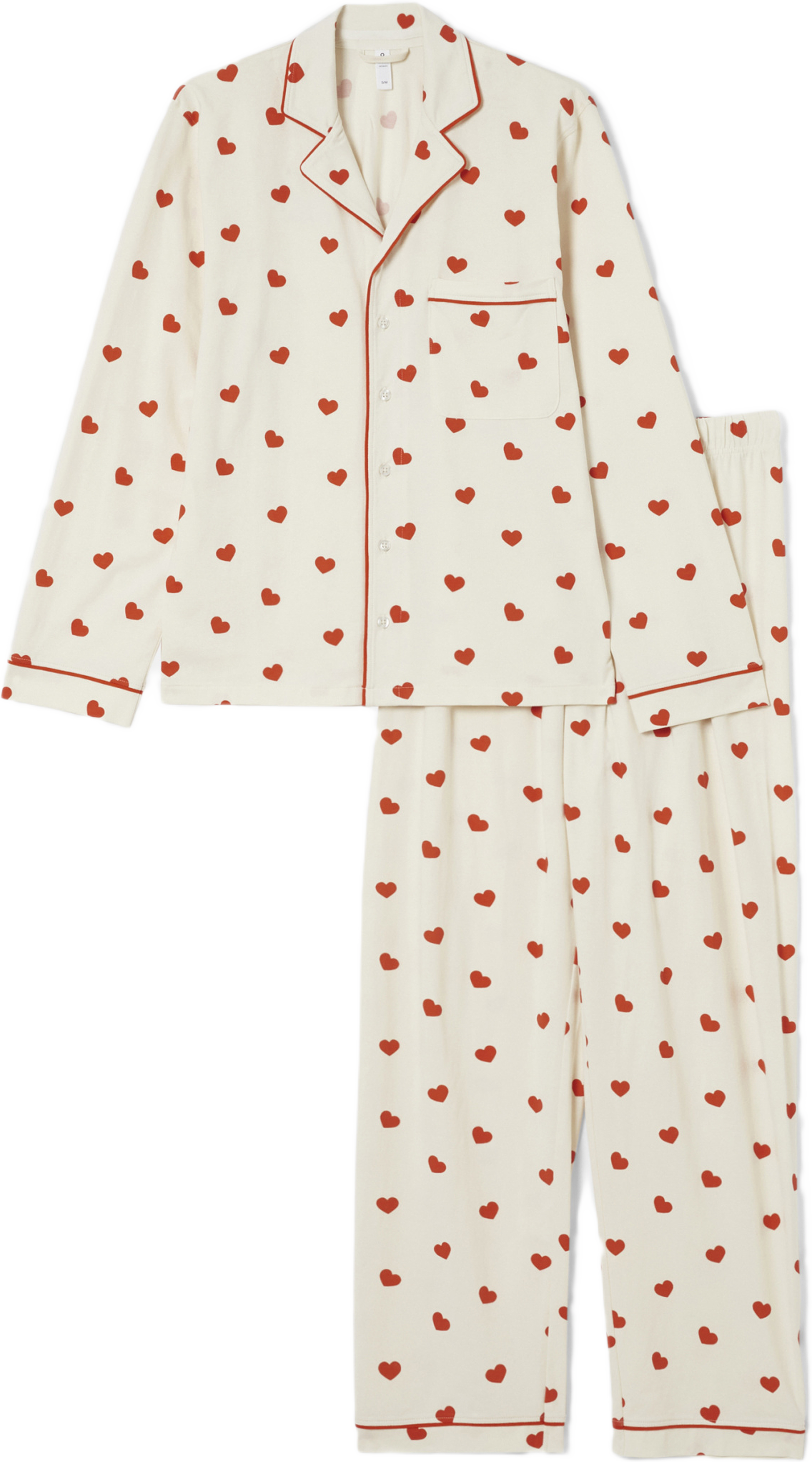 Pyjamas med hjärtan