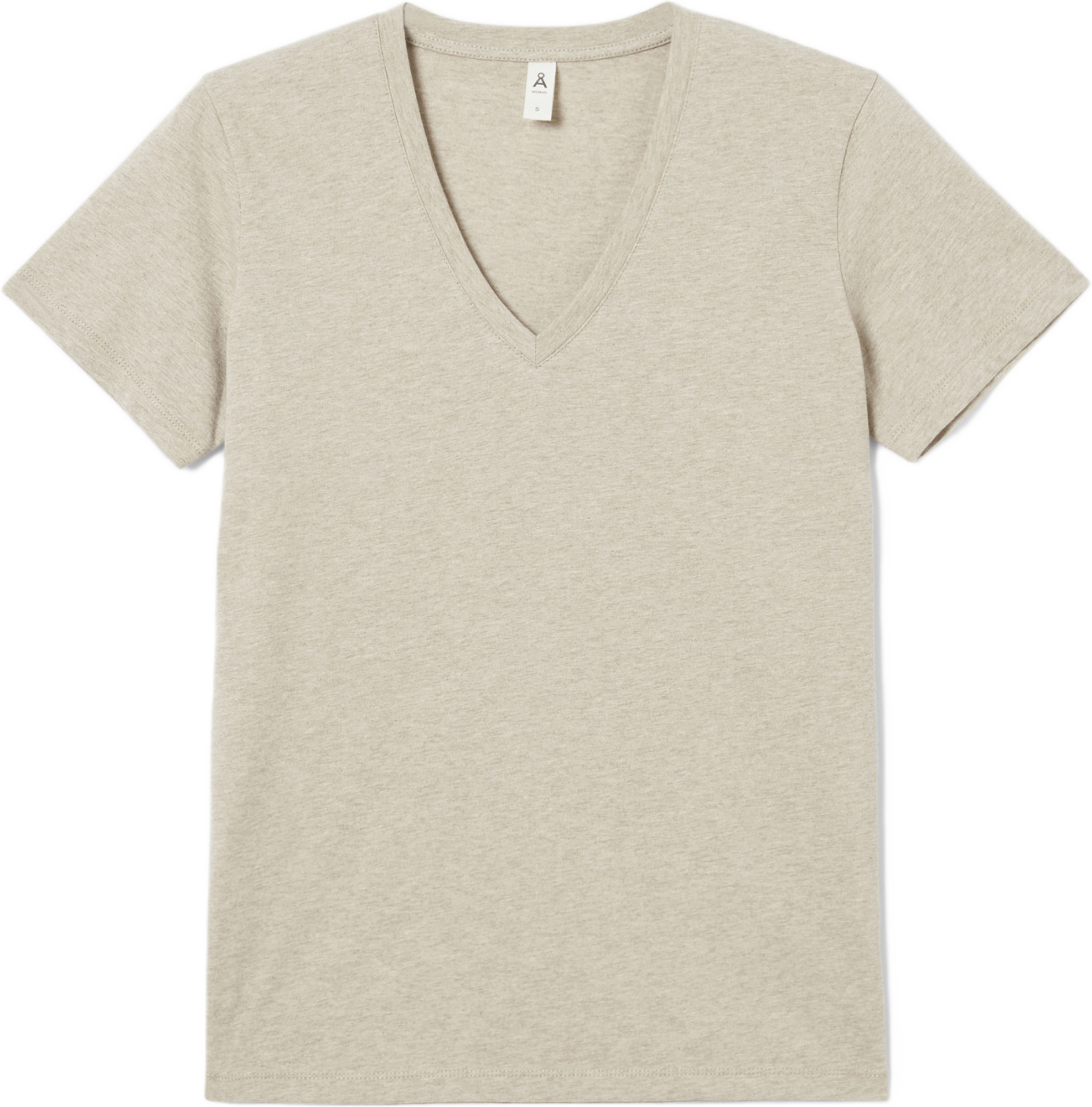 V-ringad t-shirt i ekologisk bomullsmix LENA melange