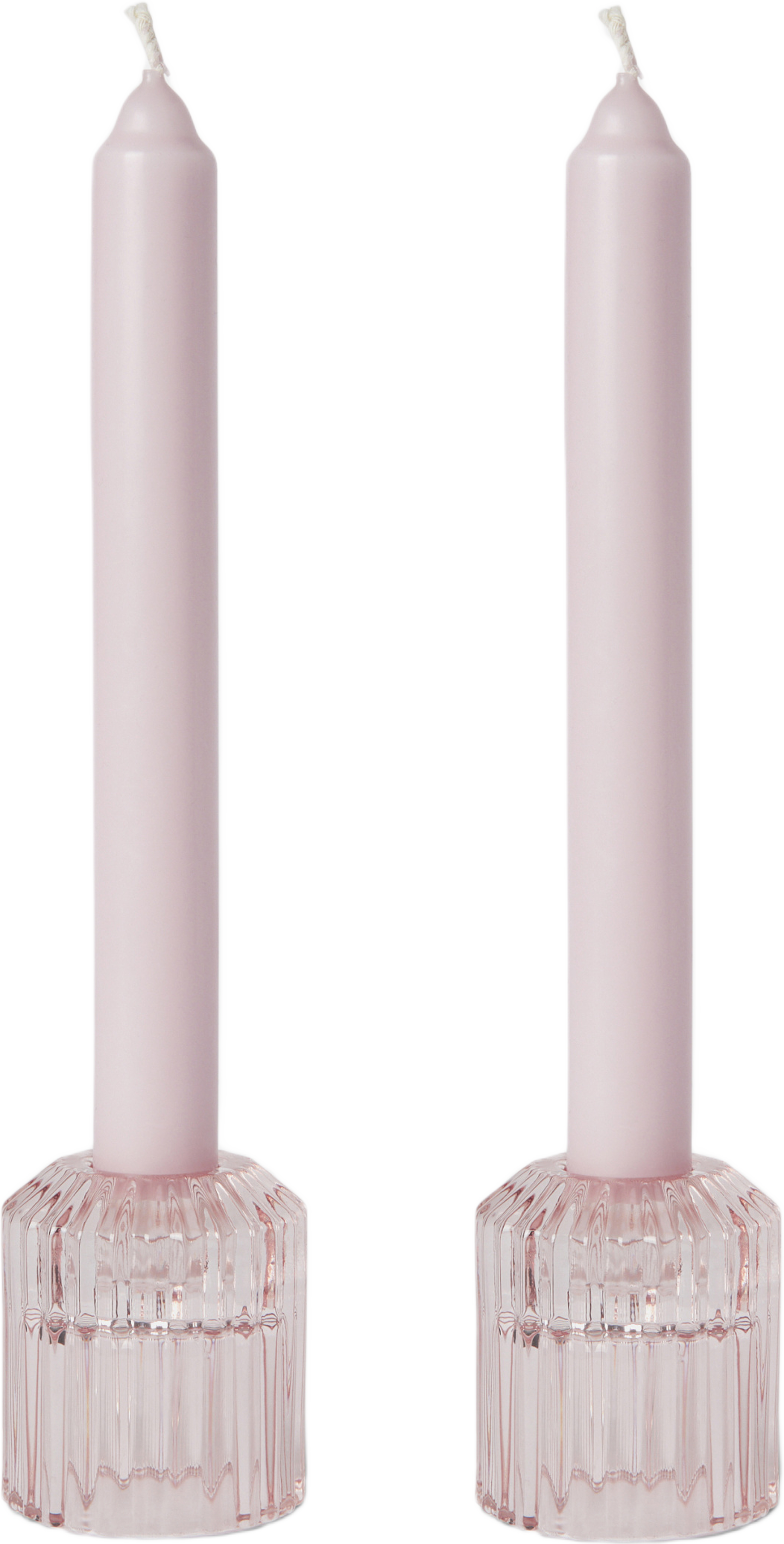 Gåvoset låg ljusstake och ljus, 2-pack