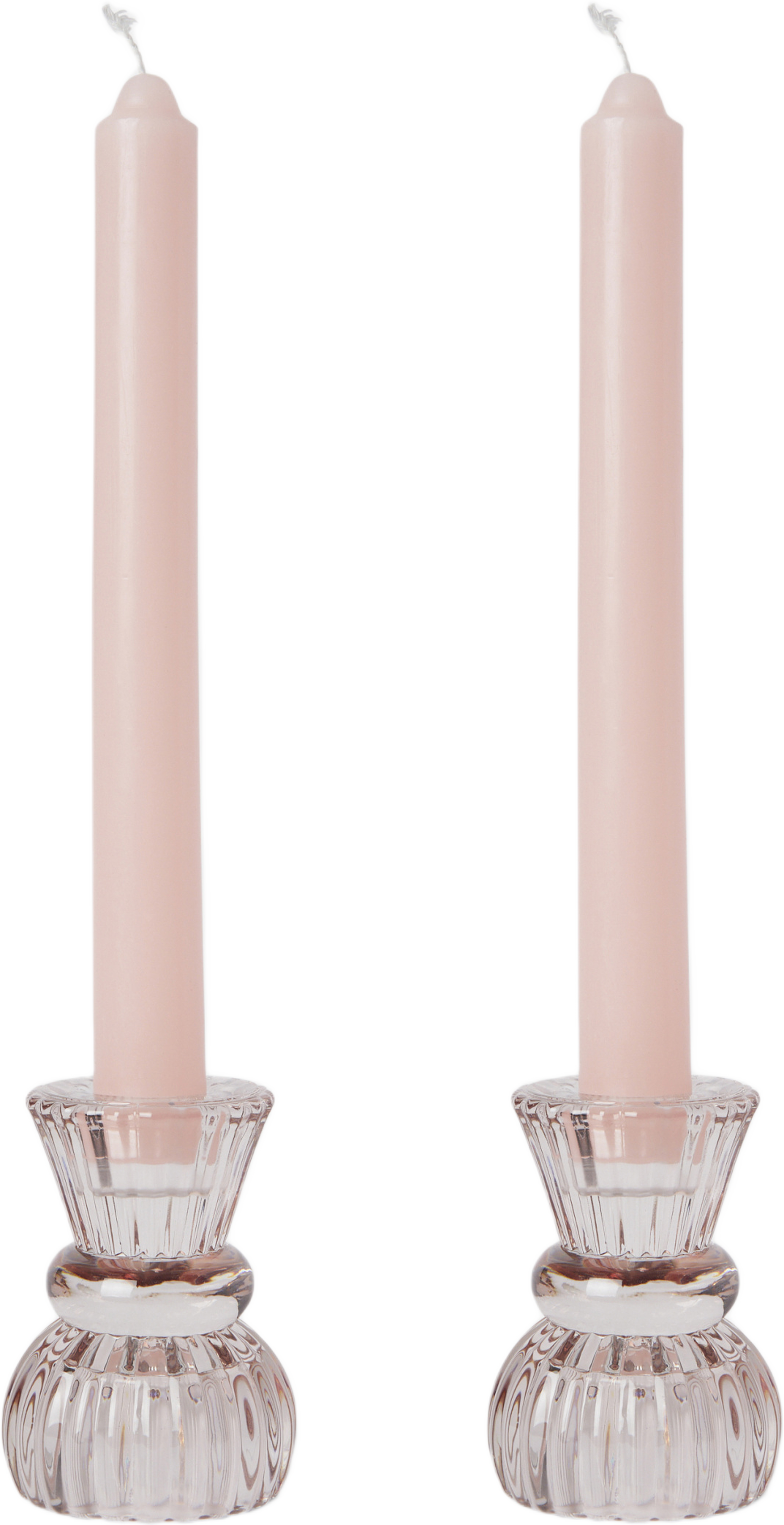 Gåvoset hög ljusstake och ljus, 2-pack