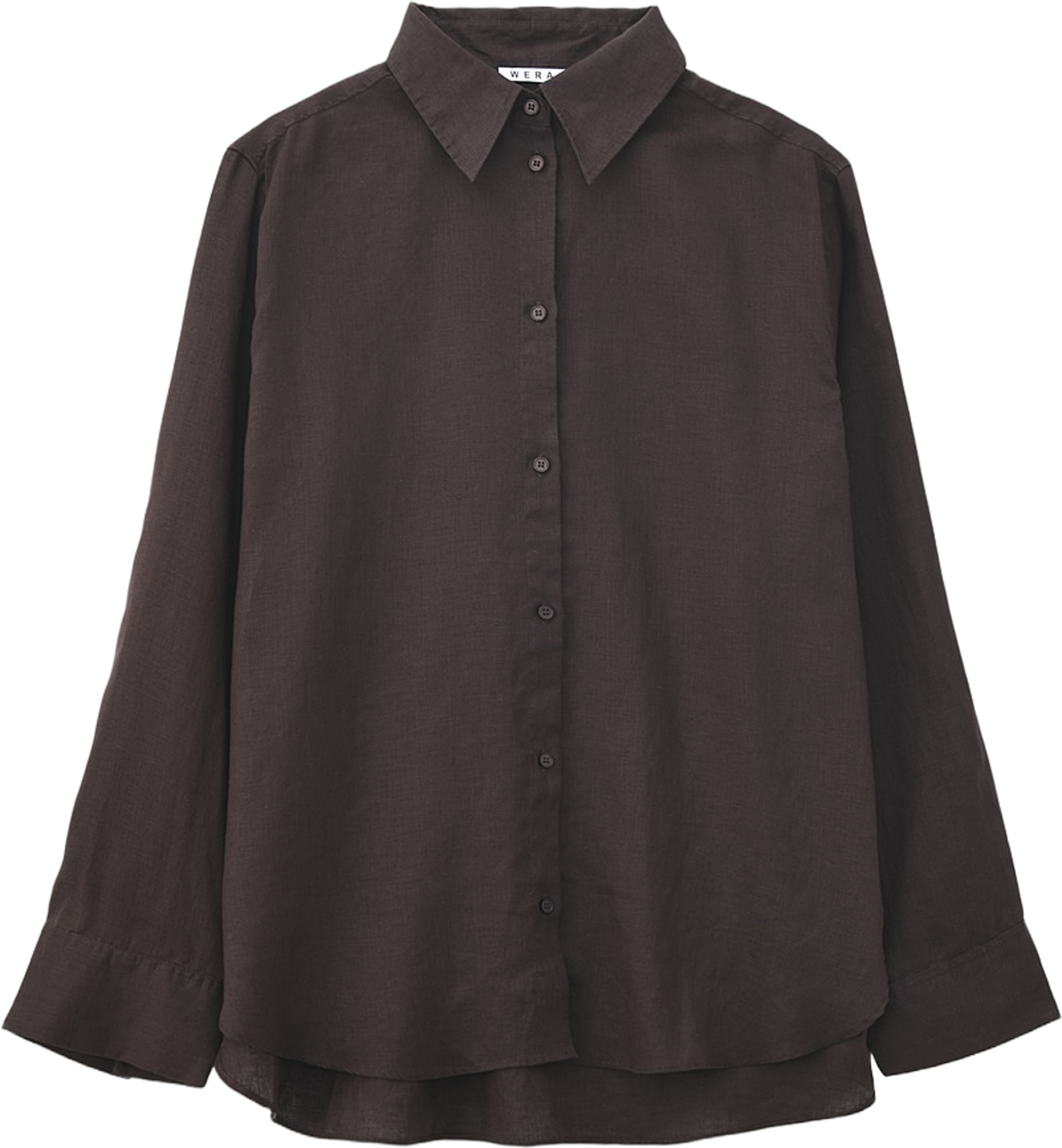 Linneskjorta ANYA, från Wera, i färgen Brown. Klicka för att öppna bilden i stort format