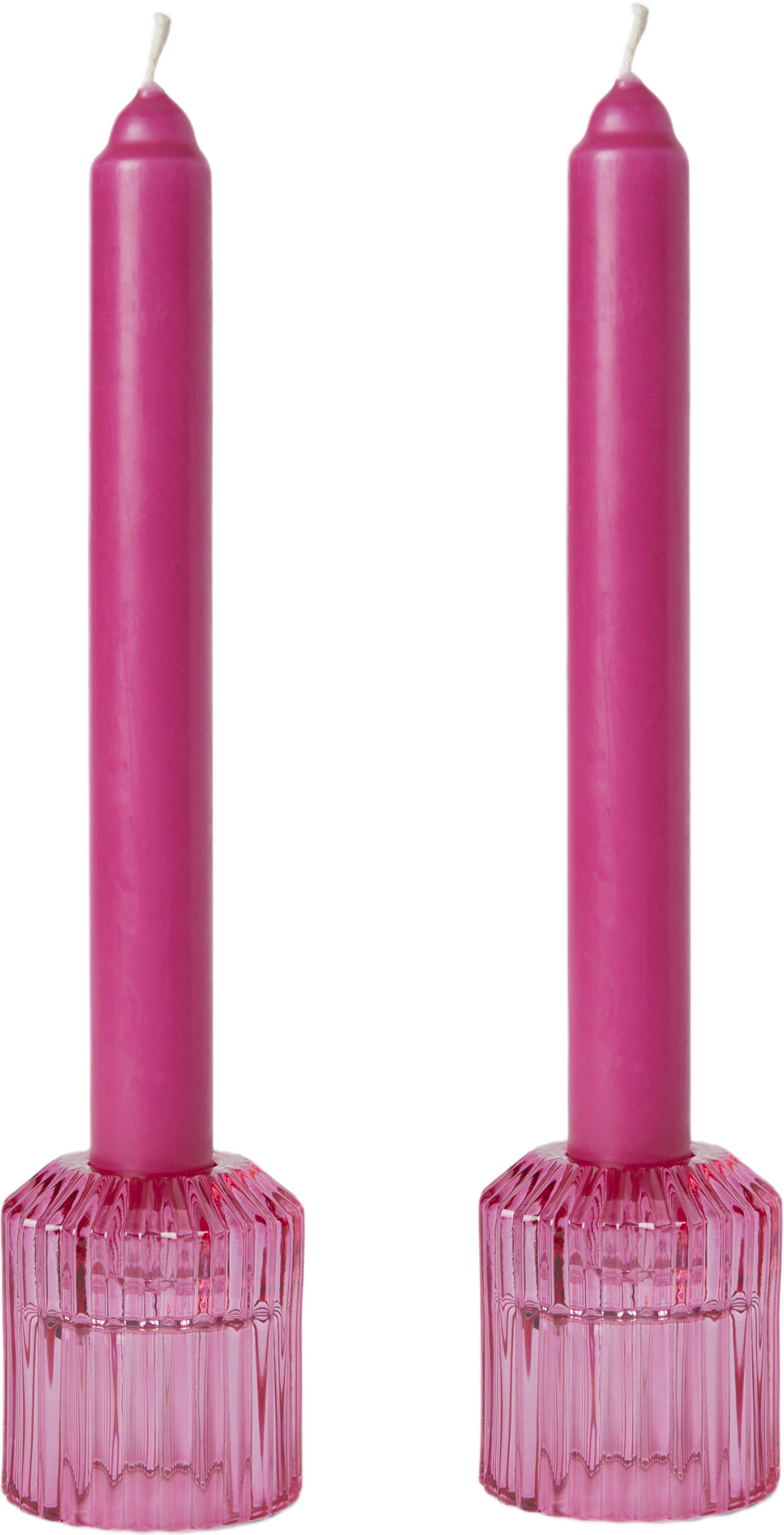Gåvoset låg ljusstake och ljus, 2-pack