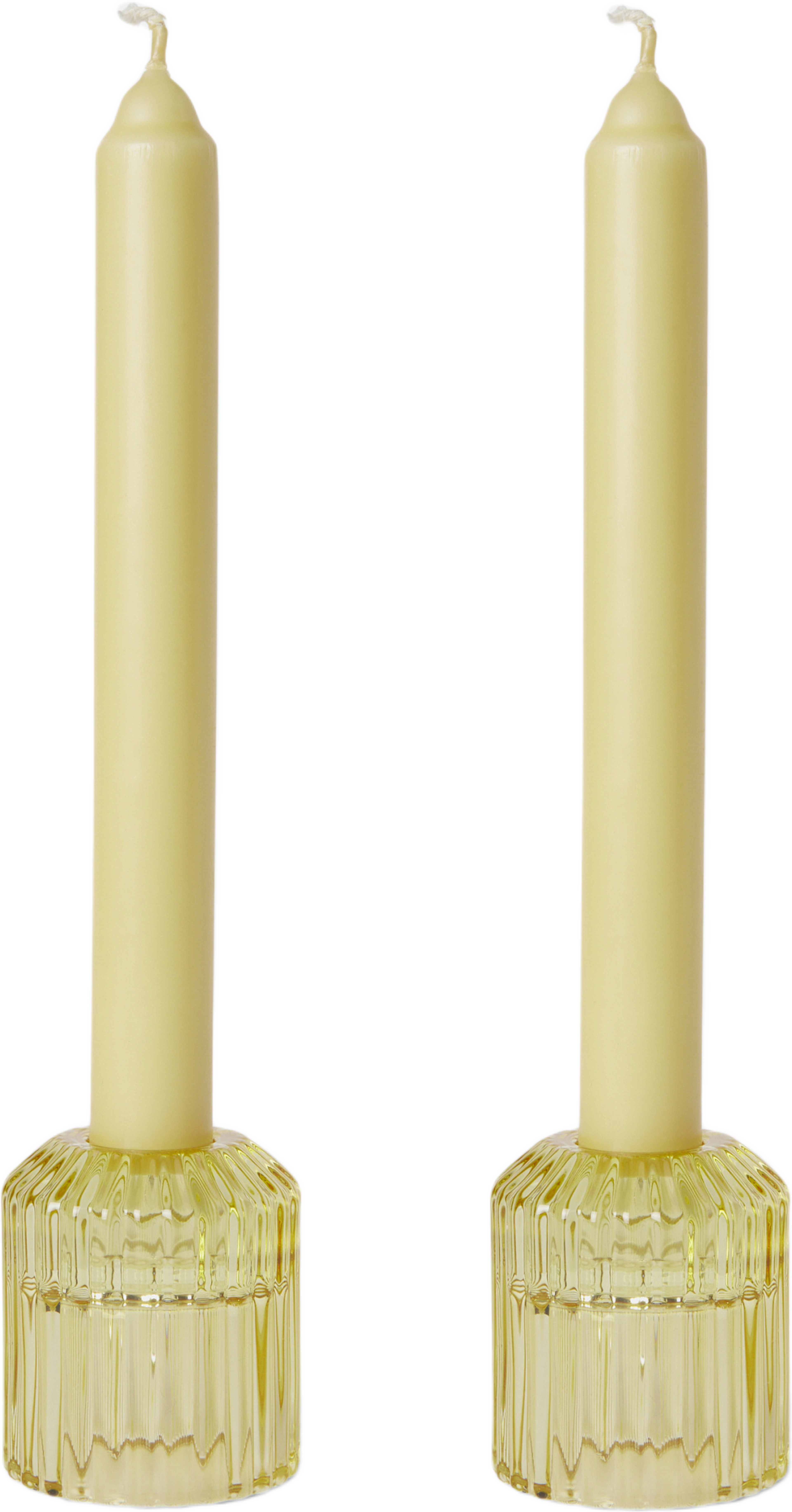 Gåvoset låg ljusstake och ljus, 2-pack