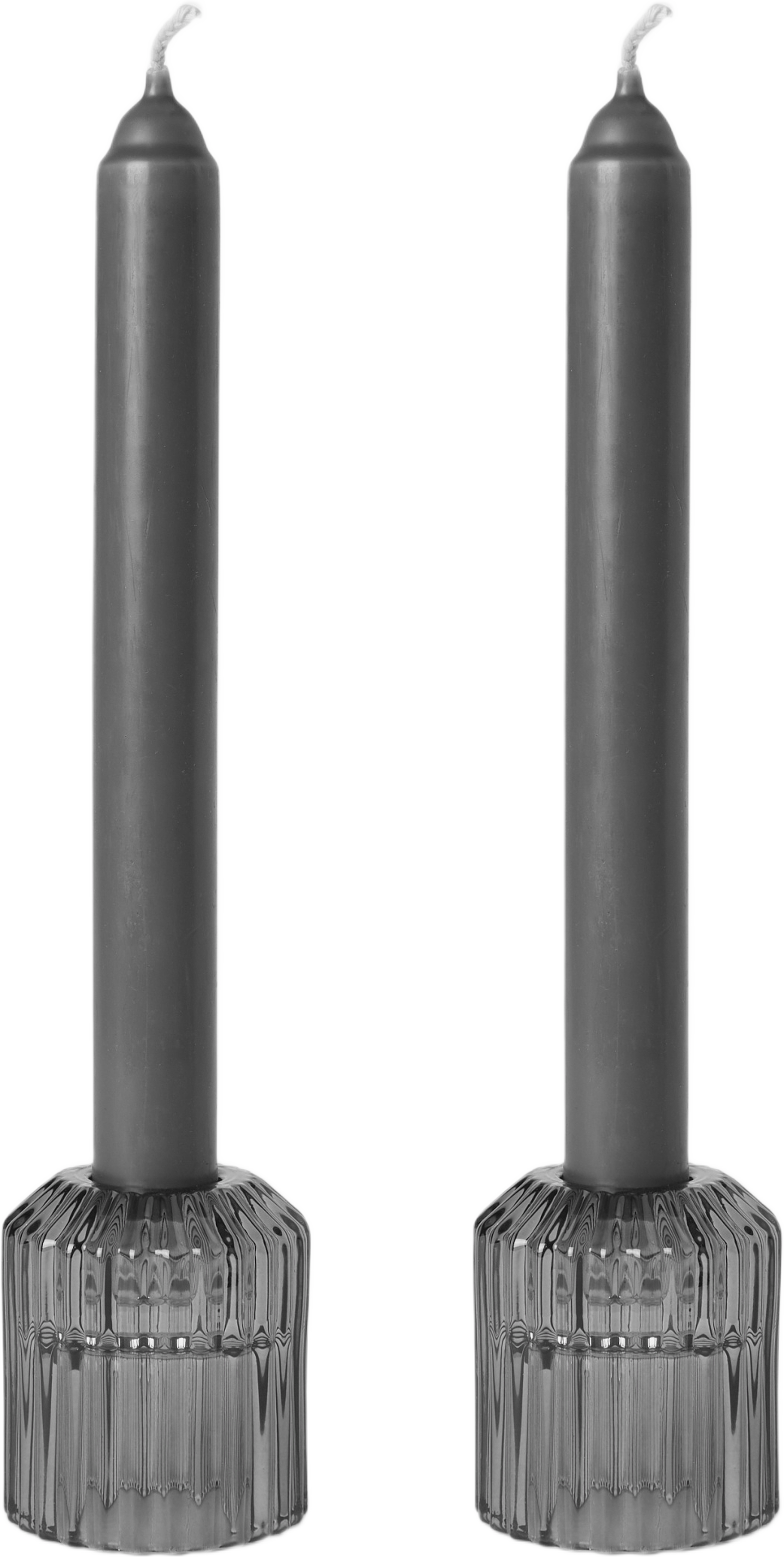 Gåvoset låg ljusstake och ljus, 2-pack
