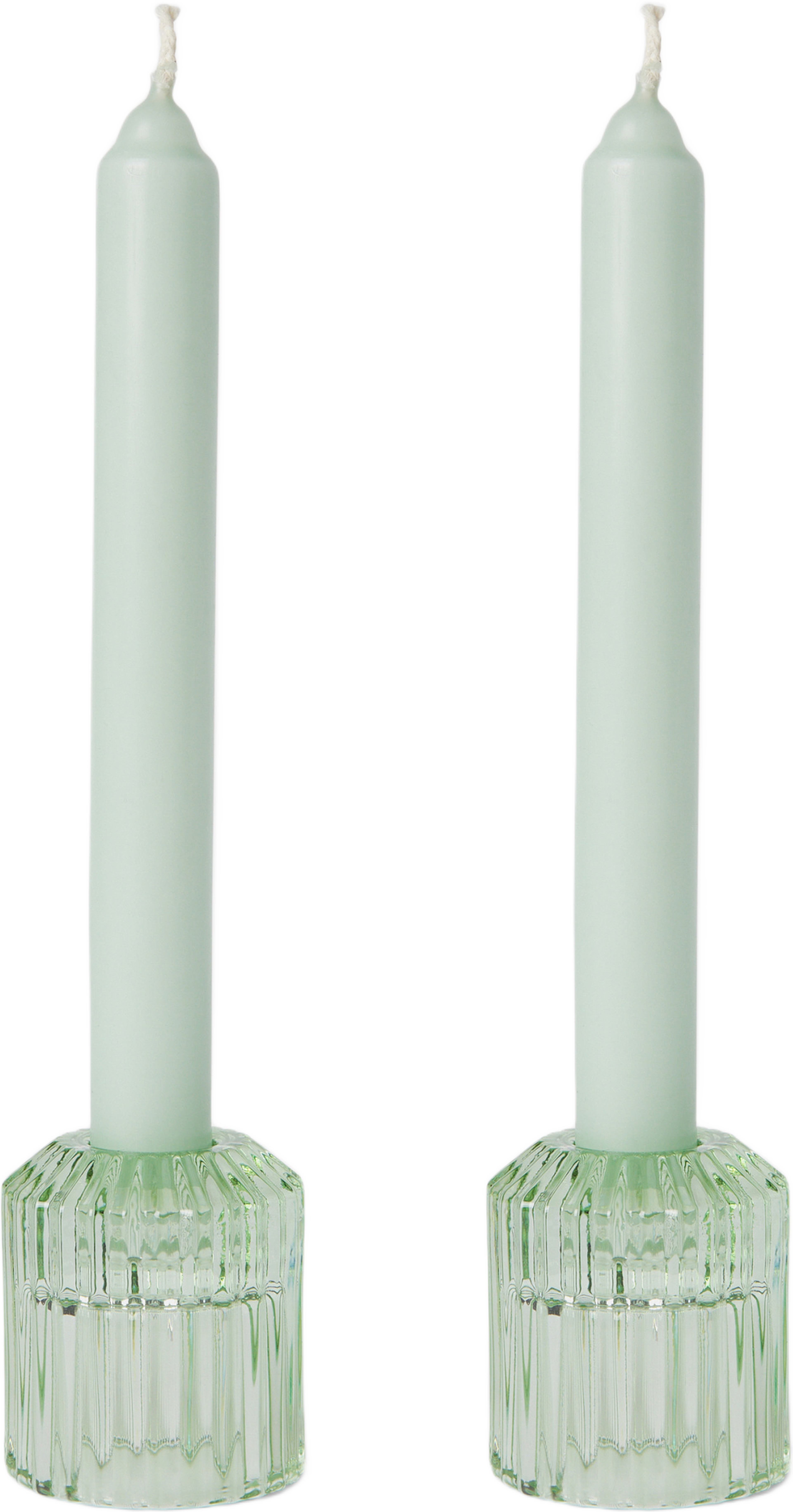 Gåvoset låg ljusstake och ljus, 2-pack