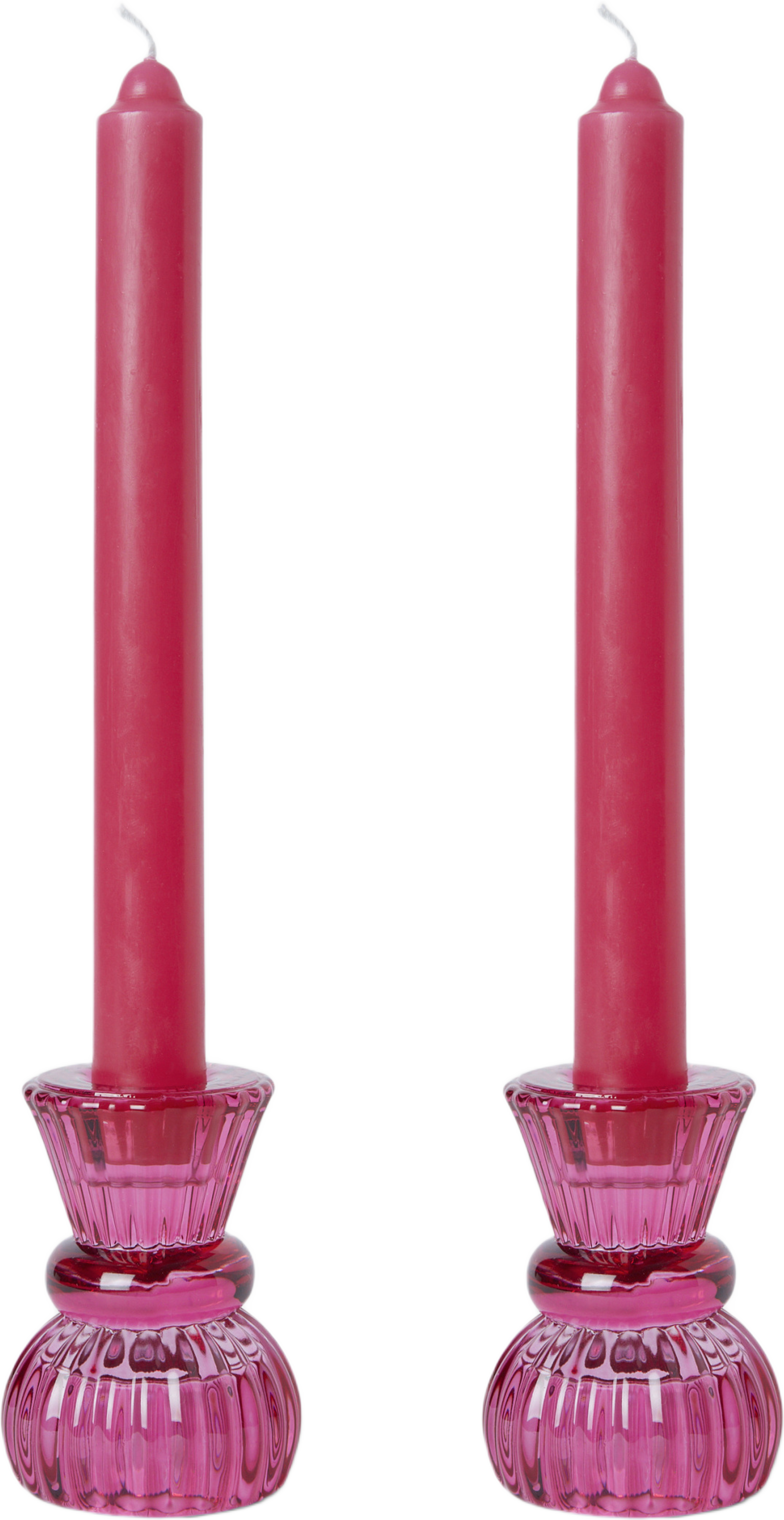 Gåvoset hög ljusstake och ljus, 2-pack