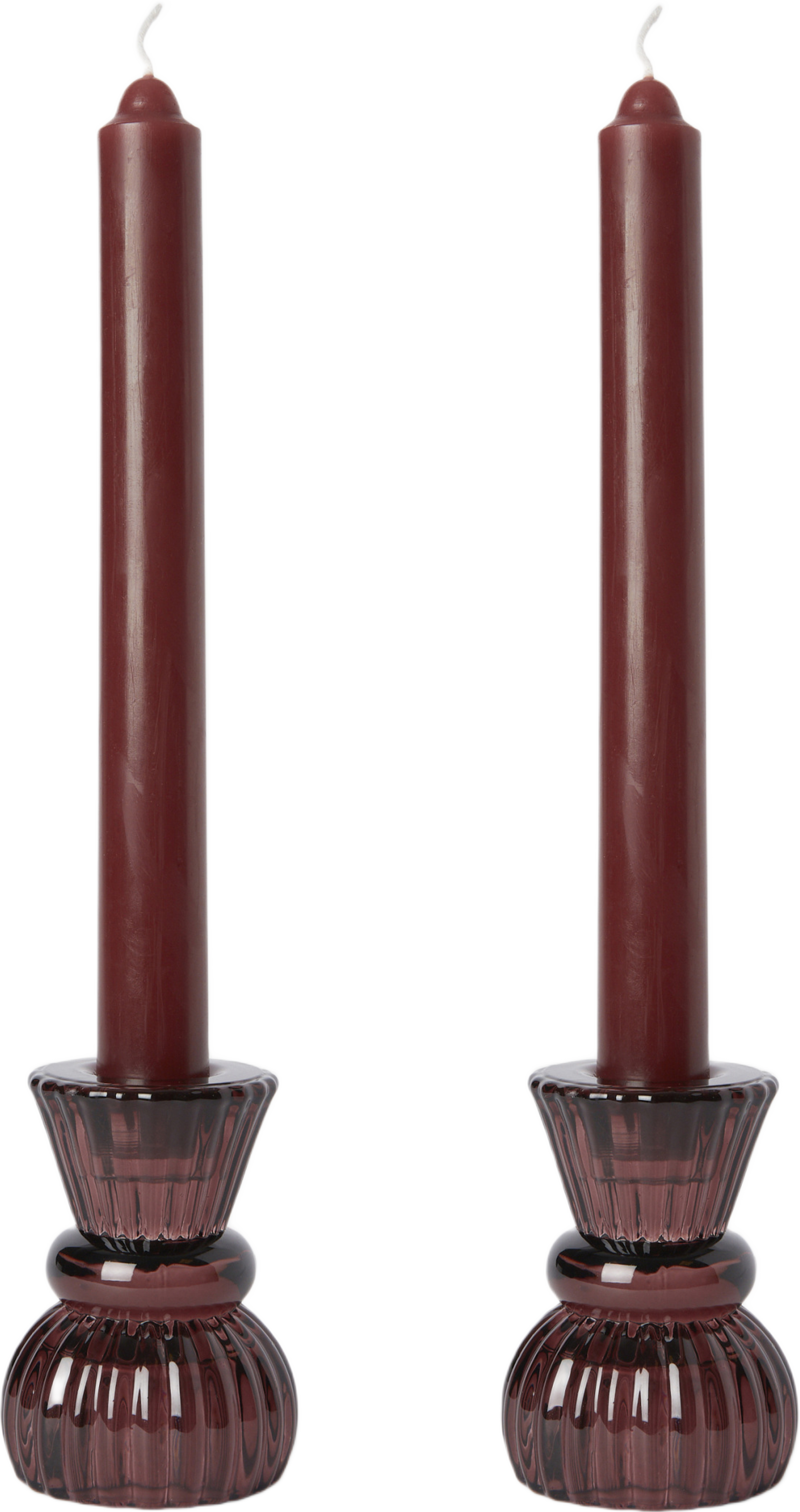 Gåvoset hög ljusstake och ljus, 2-pack
