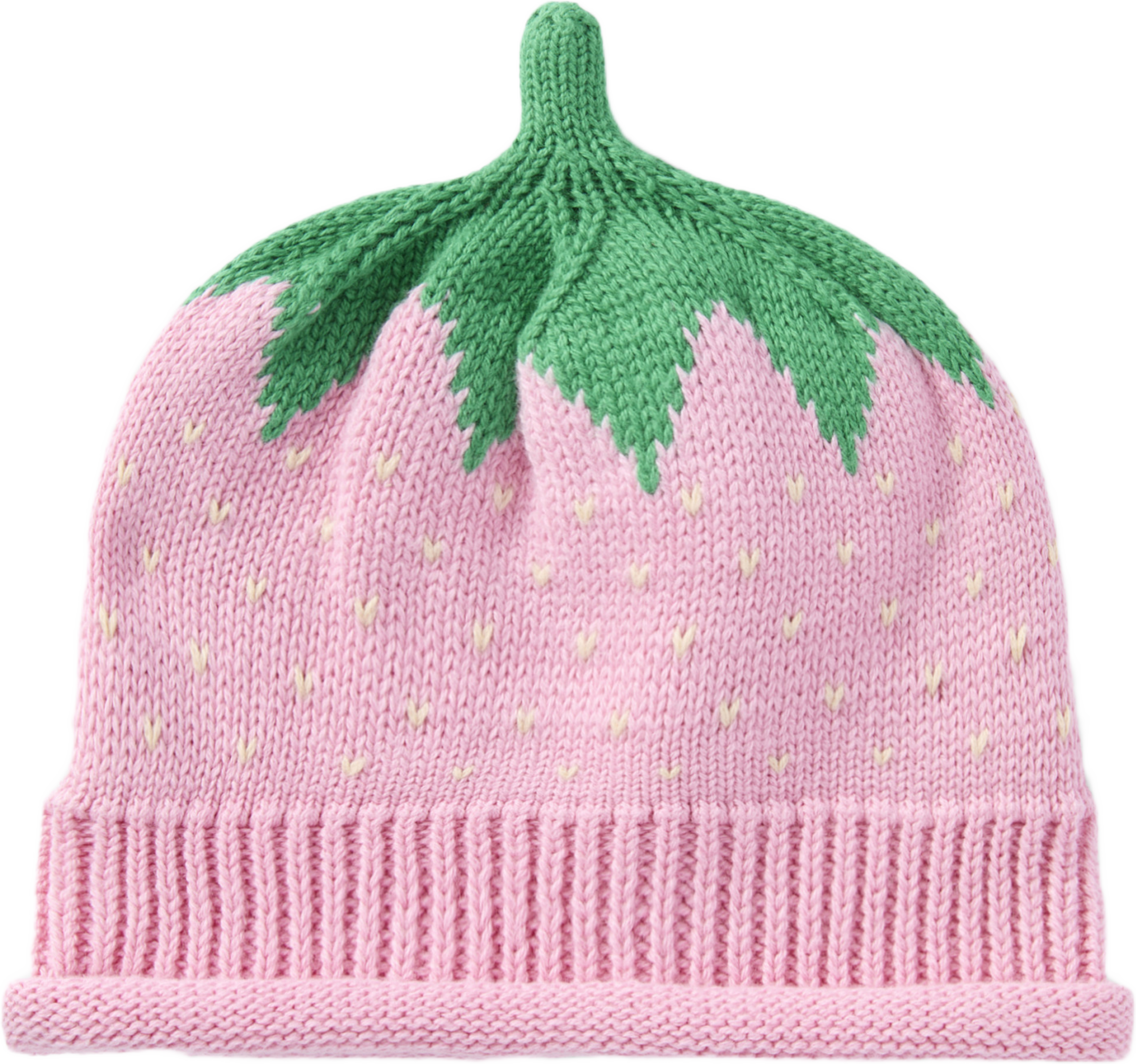 Stickad jordgubbsmössa STRAWBERRY