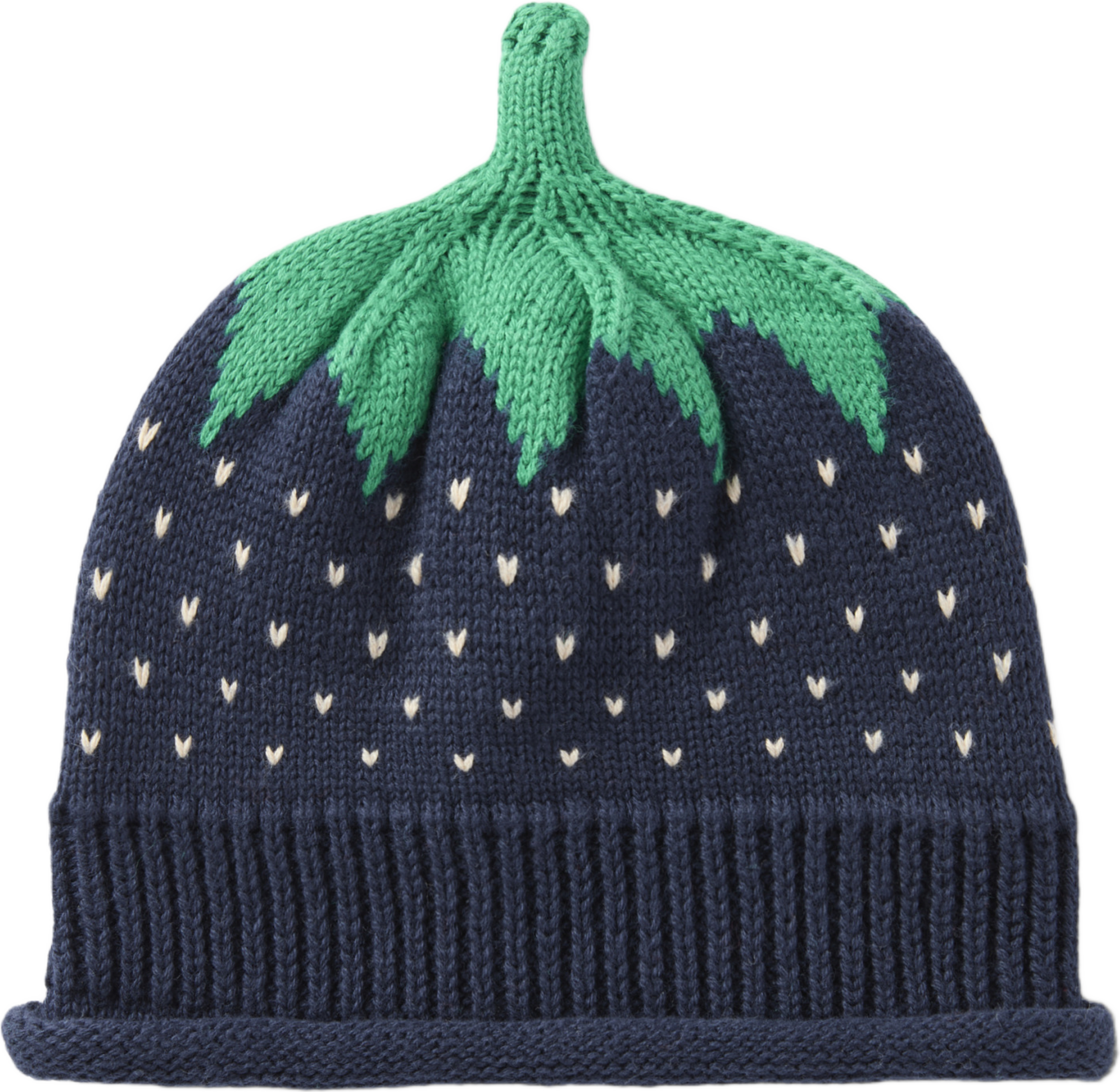 Stickad jordgubbsmössa STRAWBERRY