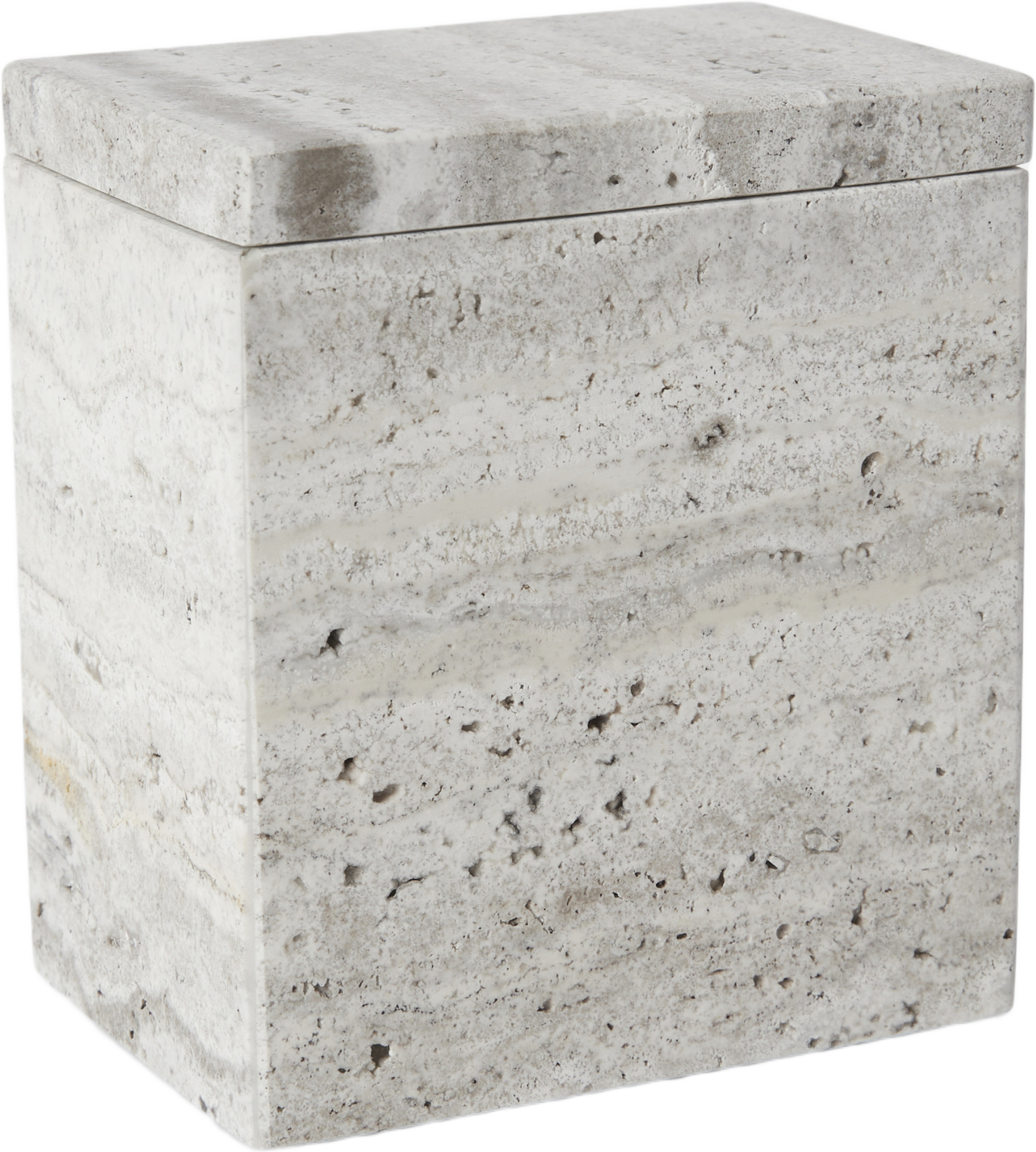 Burk med lock TRAVERTINE