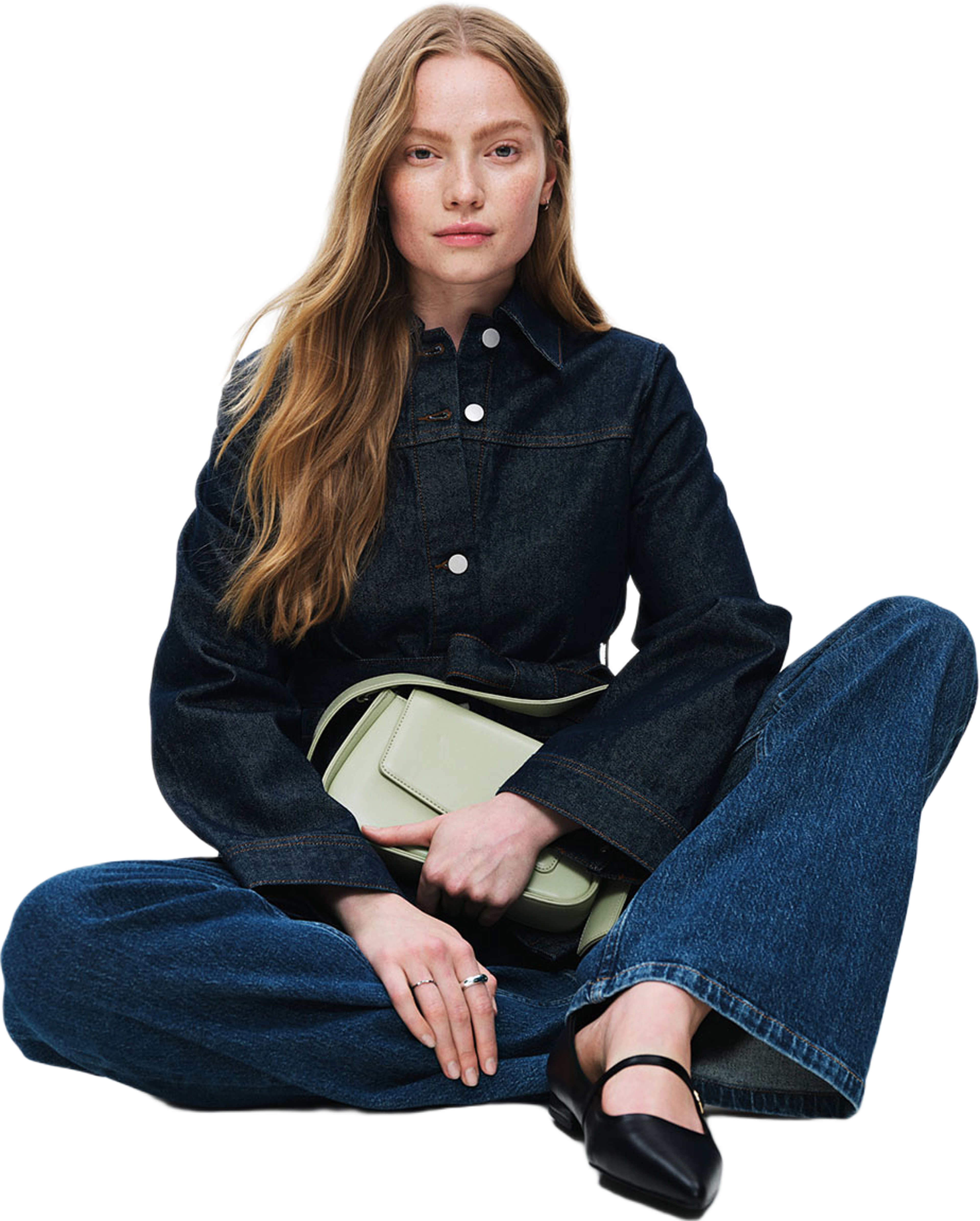 Raka jeans med hög midja CINDY