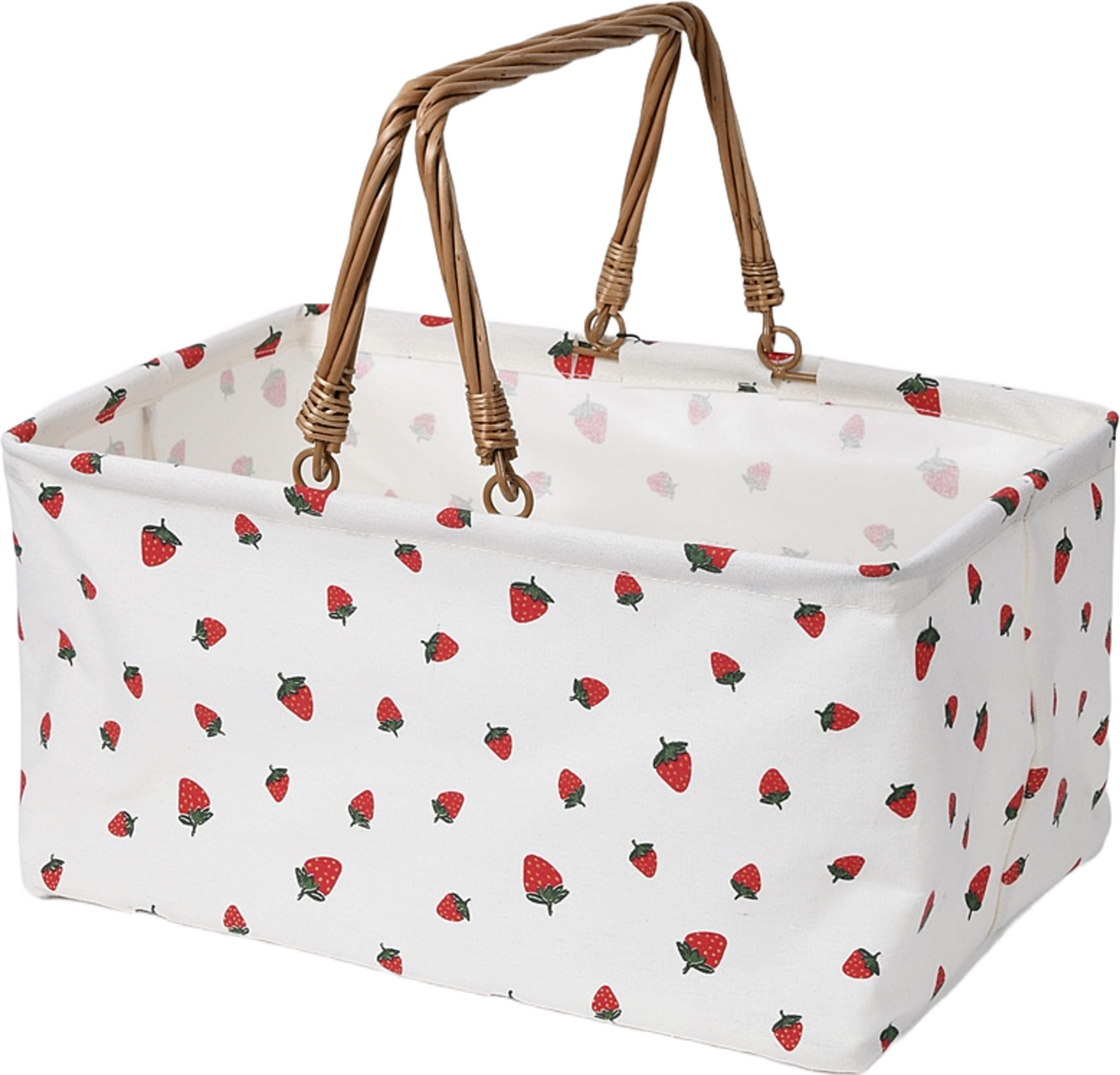 Hopvikbar picknickkorg STRAWBERRY, från Åhléns Home, i färgen Off White. Klicka för att öppna bilden i stort format