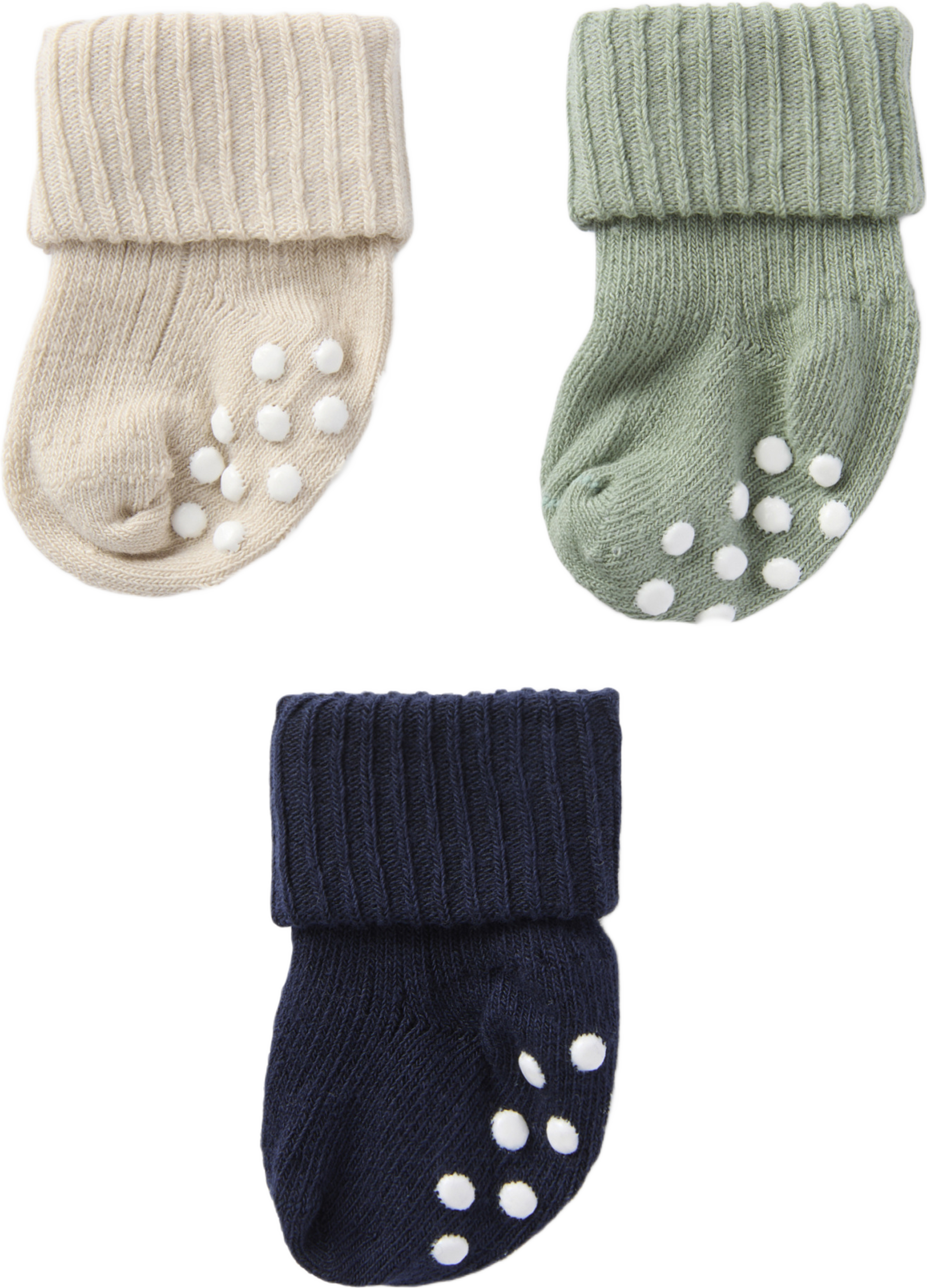 Ribbade strumpor med halkskydd, 3-pack