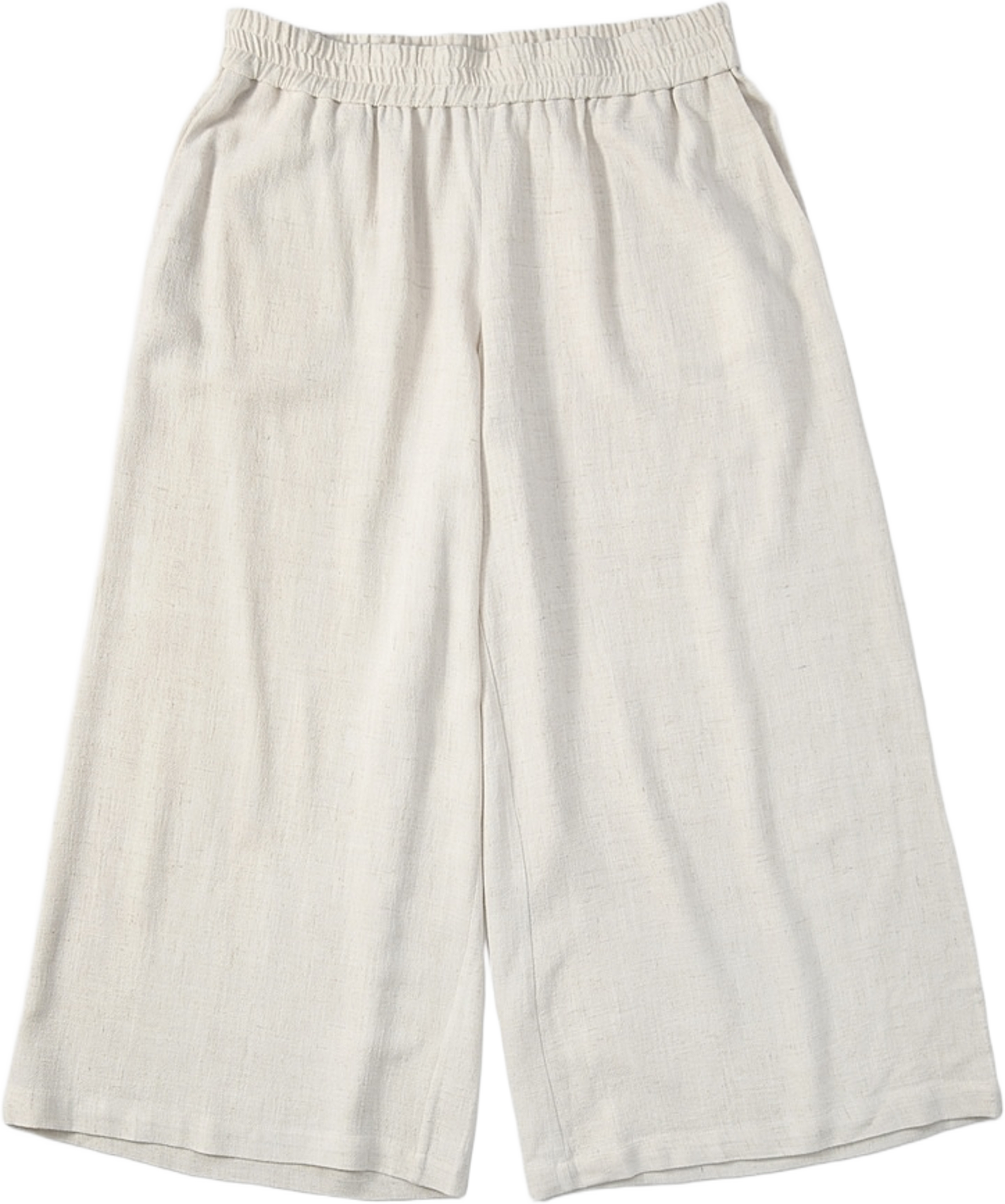 Croppade byxor i linnemix DIMA, från Wera, i färgen Natural. Klicka för att öppna bilden i stort format