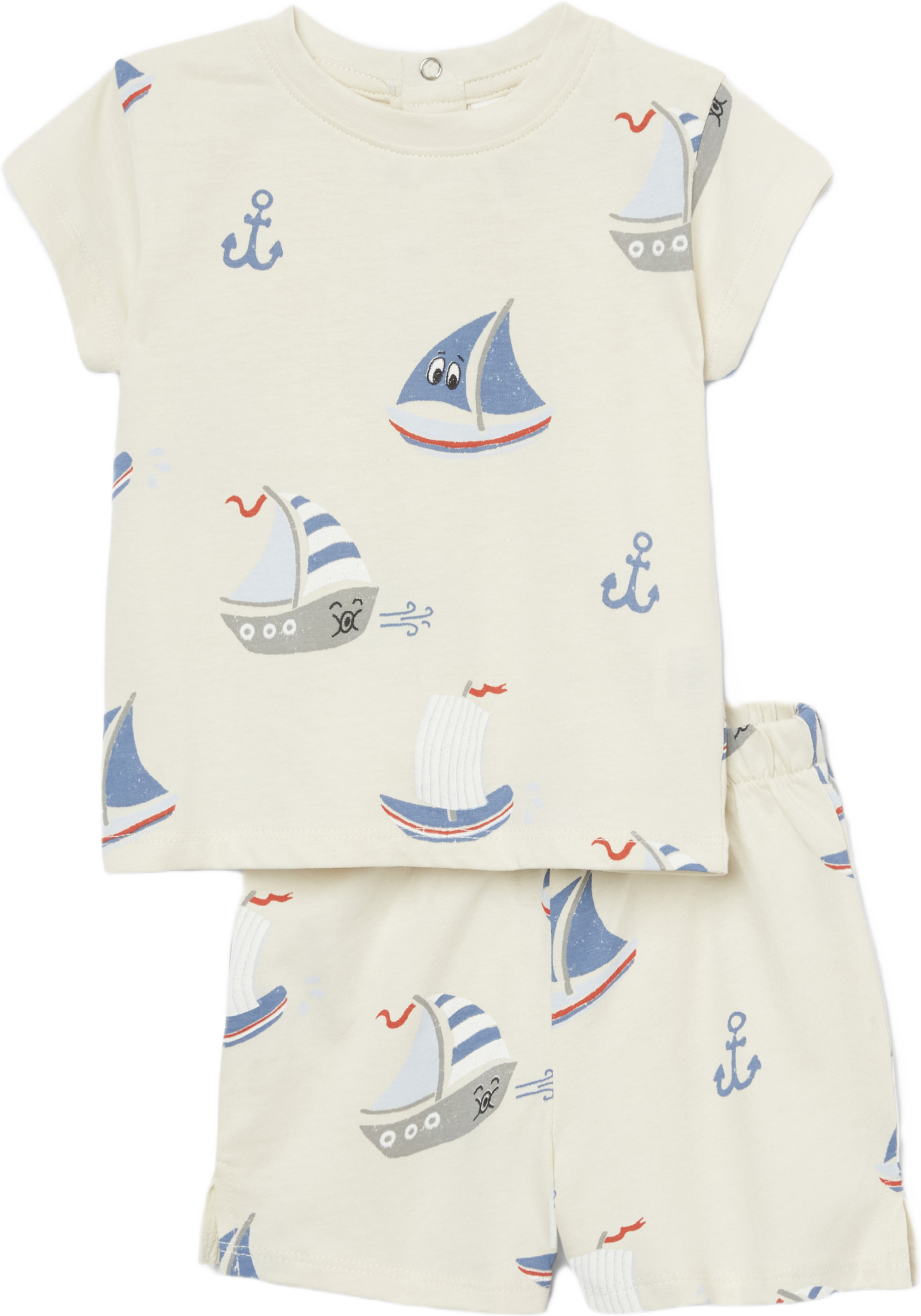 Tvådelat set TWINN, från RIKIKI, i färgen Boats/Blue. Klicka för att öppna bilden i stort format