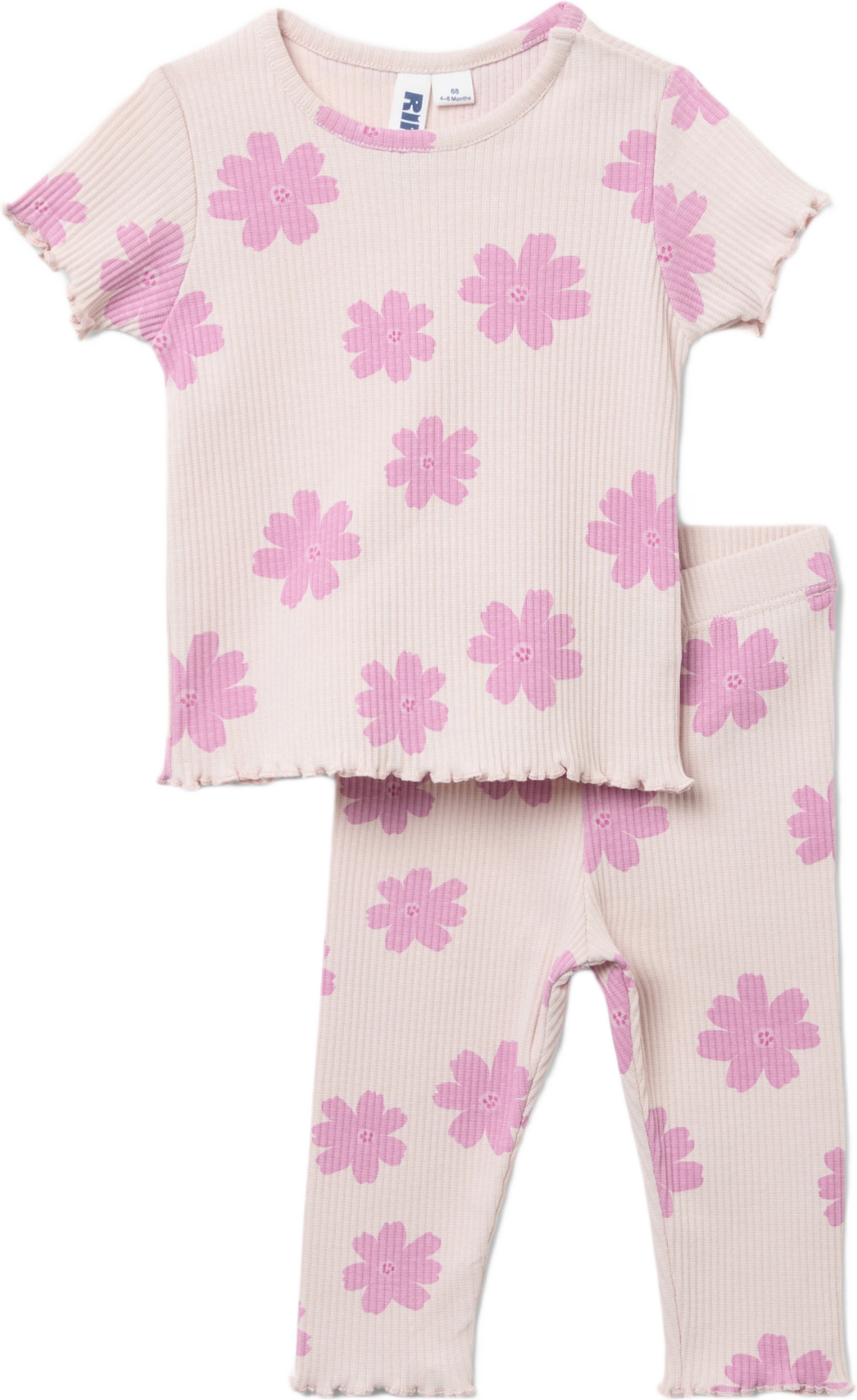 Ribbat set i ekologisk bomull ROSE