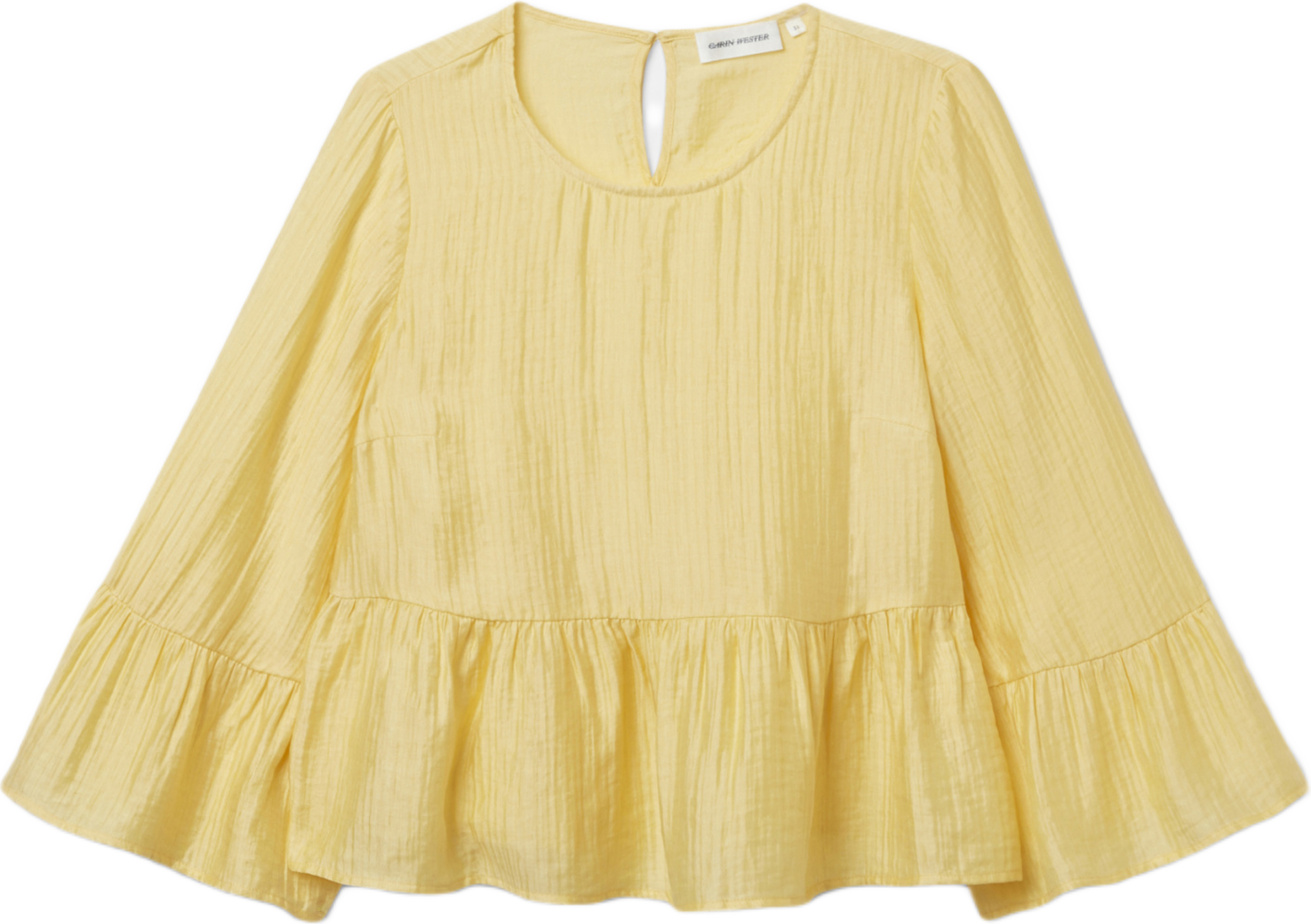 Krinklad blus med volang MINNIE